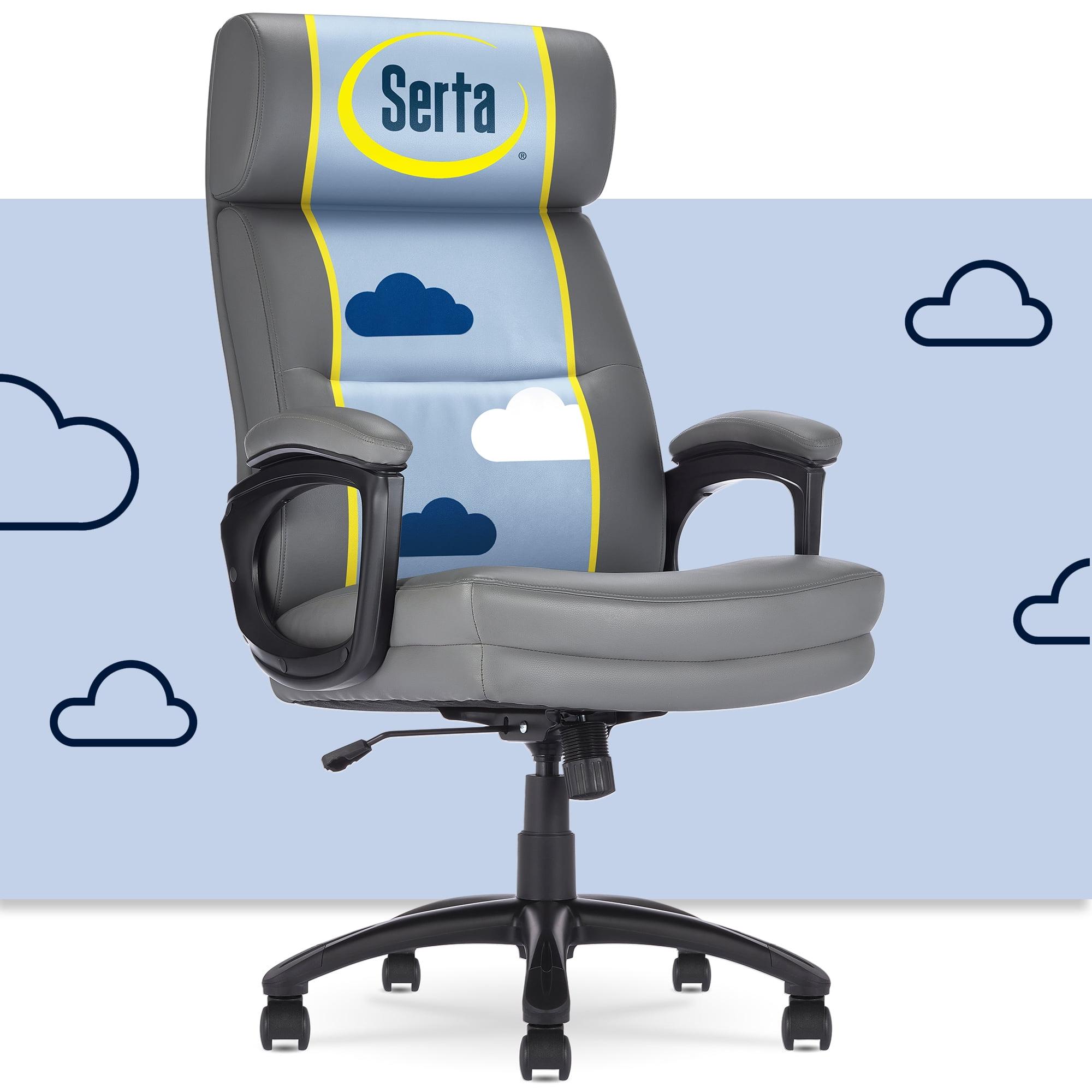 Serta Comfort Executive Big & Tall Ergonomic Office Chair Bonded Leather Gray