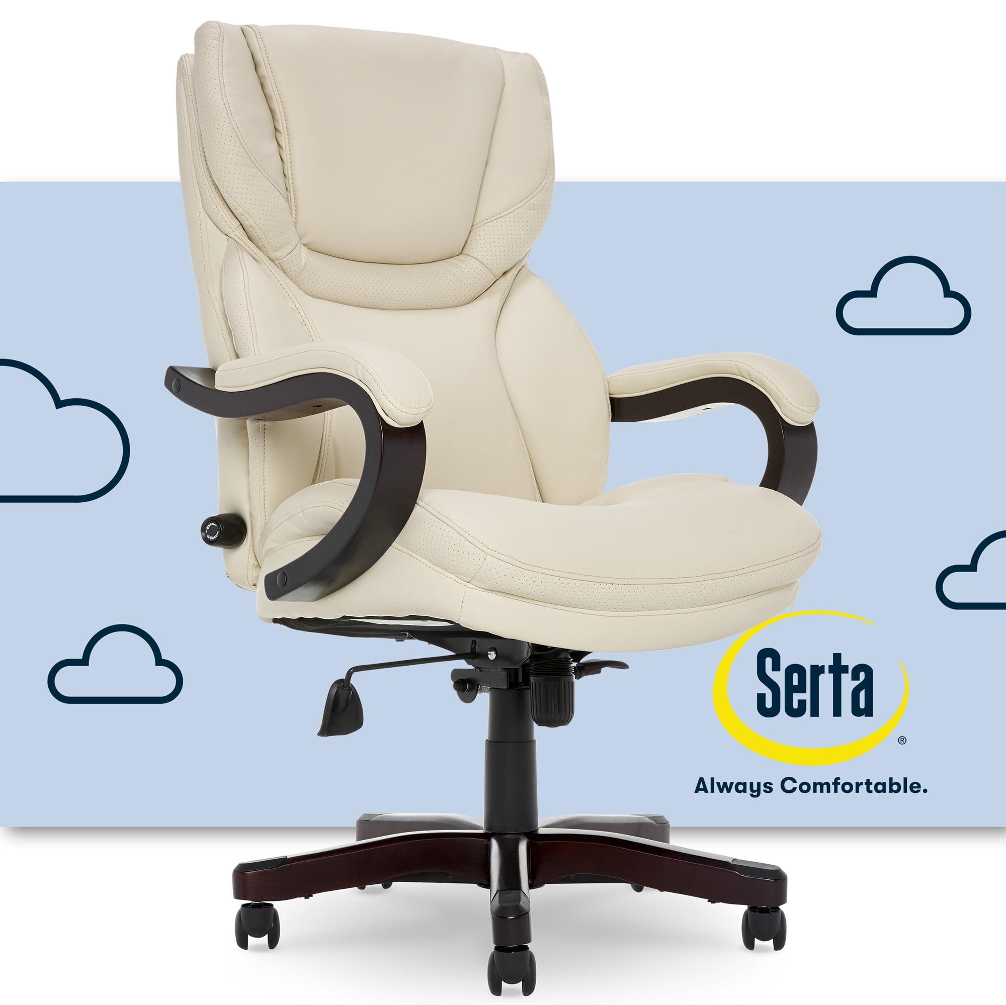 Big and Tall Executive Office Chair with Upgraded Wood Accents - Serta