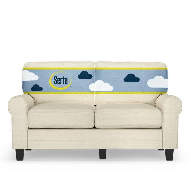 Serta Copenhagen 61" Rolled Arm Sofa, Easy Care Fabric, Soft Pillow Back, Pocket Coil Seat Cushions