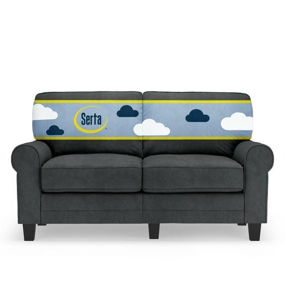 Serta Copenhagen 61" Rolled Arm Sofa, Easy Care Fabric, Soft Pillow Back, Pocket Coil Seat Cushions