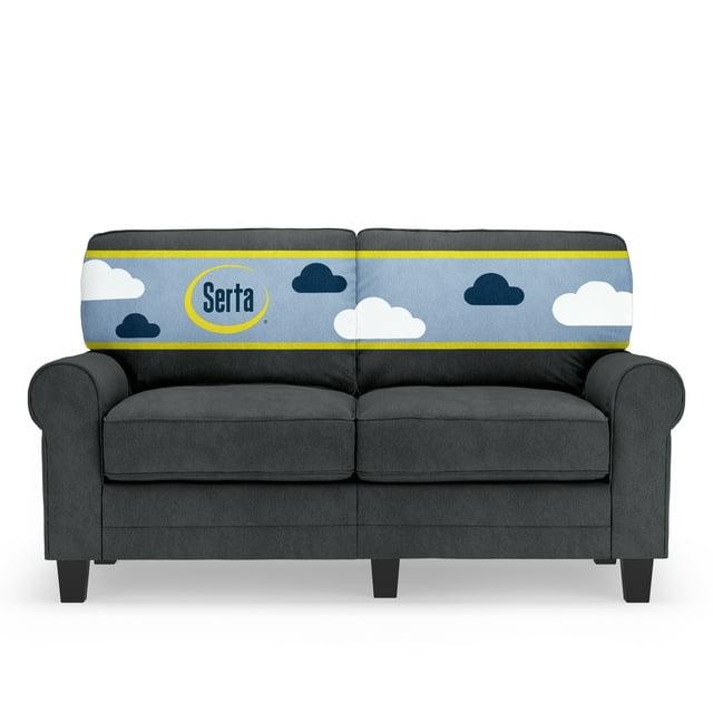 Serta Copenhagen 61" Rolled Arm Sofa, Easy Care Fabric, Soft Pillow Back, Pocket Coil Seat Cushions