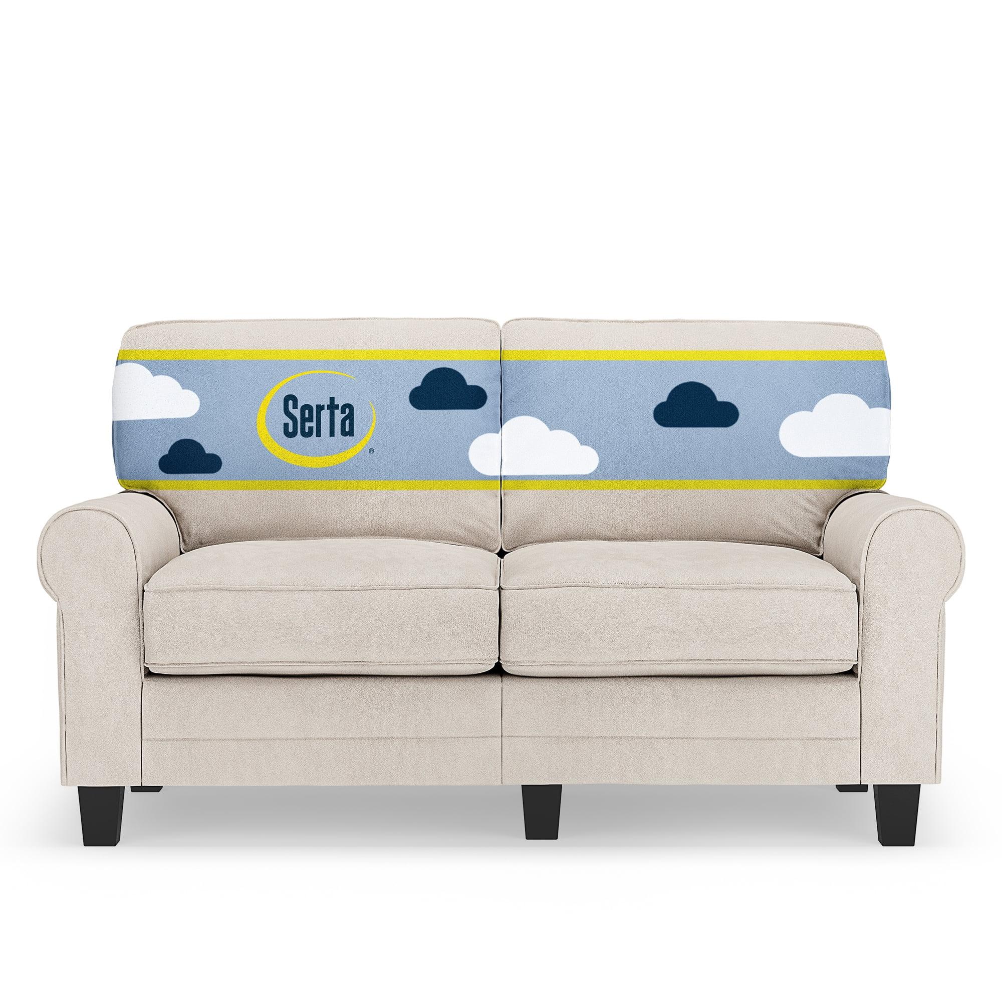 Serta Copenhagen 61" Rolled Arm Sofa, Easy Care Fabric, Soft Pillow Back, Pocket Coil Seat Cushions