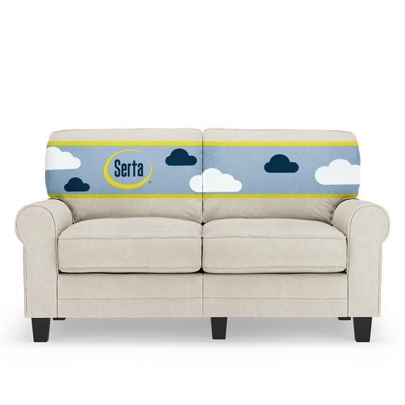 Serta Copenhagen 61" Rolled Arm Sofa, Easy Care Fabric, Soft Pillow Back, Pocket Coil Seat Cushions