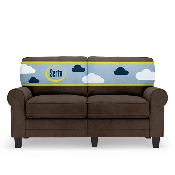 Serta Copenhagen 61" Rolled Arm Sofa, Easy Care Fabric, Soft Pillow Back, Pocket Coil Seat Cushions