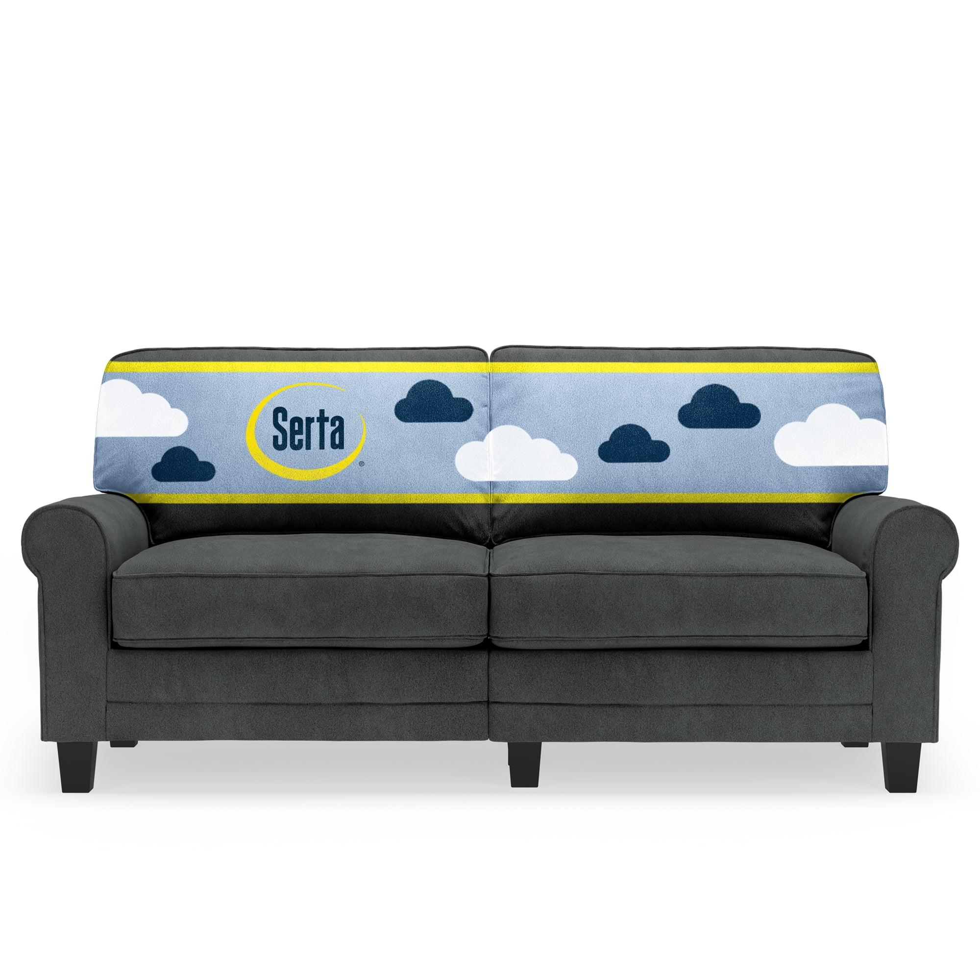 Serta Copenhagen 73" Rolled Arm Sofa, Easy Care Fabric, Soft Pillow Back, Pocket Coil Seat Cushions