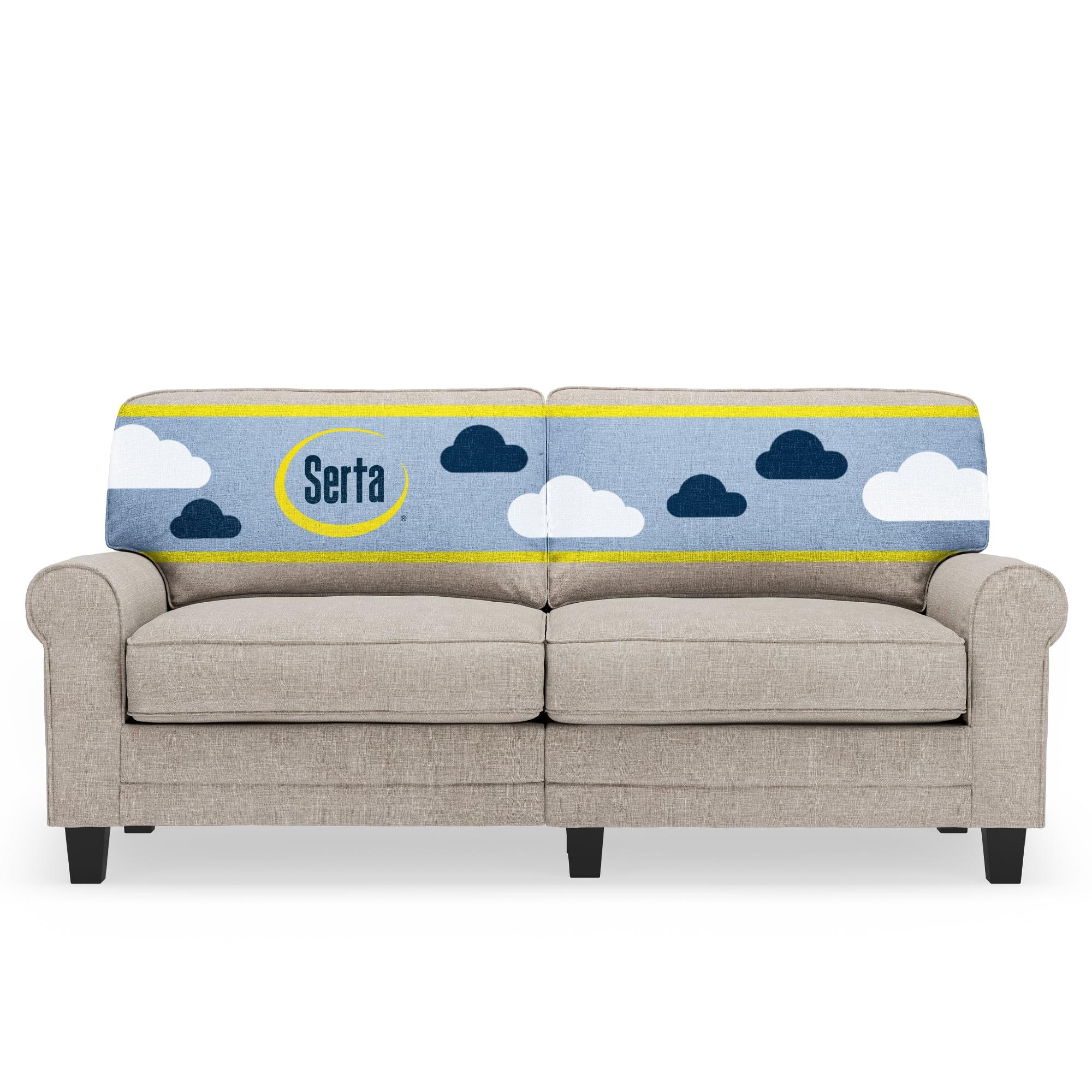 Serta Copenhagen 73" Rolled Arm Sofa, Easy Care Fabric, Soft Pillow Back, Pocket Coil Seat Cushions