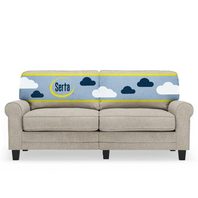 Serta Copenhagen 73" Rolled Arm Sofa, Easy Care Fabric, Soft Pillow Back, Pocket Coil Seat Cushions