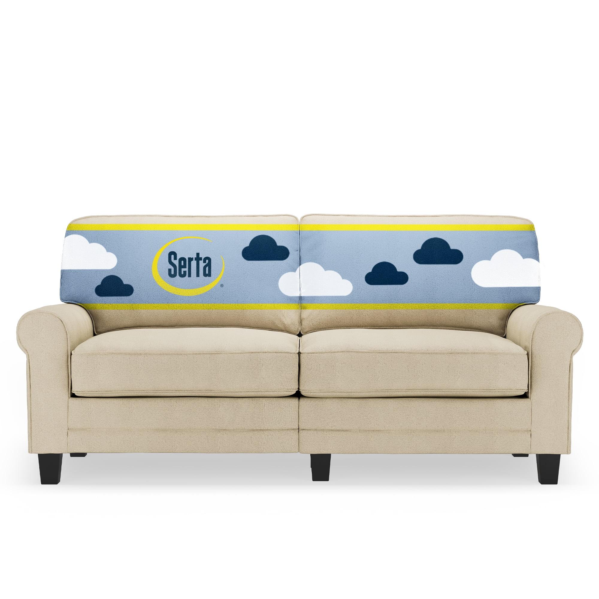 Serta Copenhagen 73" Rolled Arm Sofa, Easy Care Fabric, Soft Pillow Back, Pocket Coil Seat Cushions