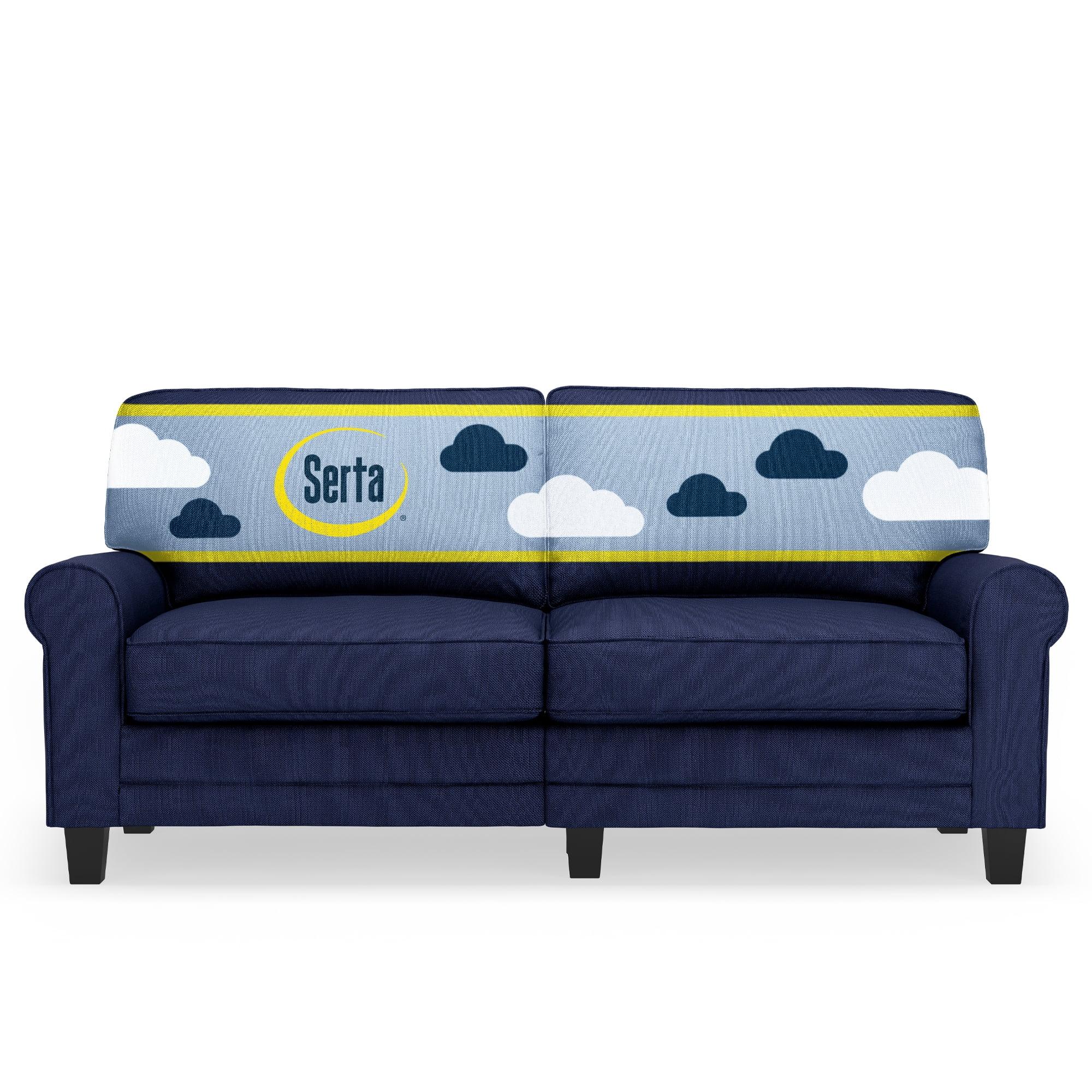 Serta Copenhagen 73" Rolled Arm Sofa, Easy Care Fabric, Soft Pillow Back, Pocket Coil Seat Cushions