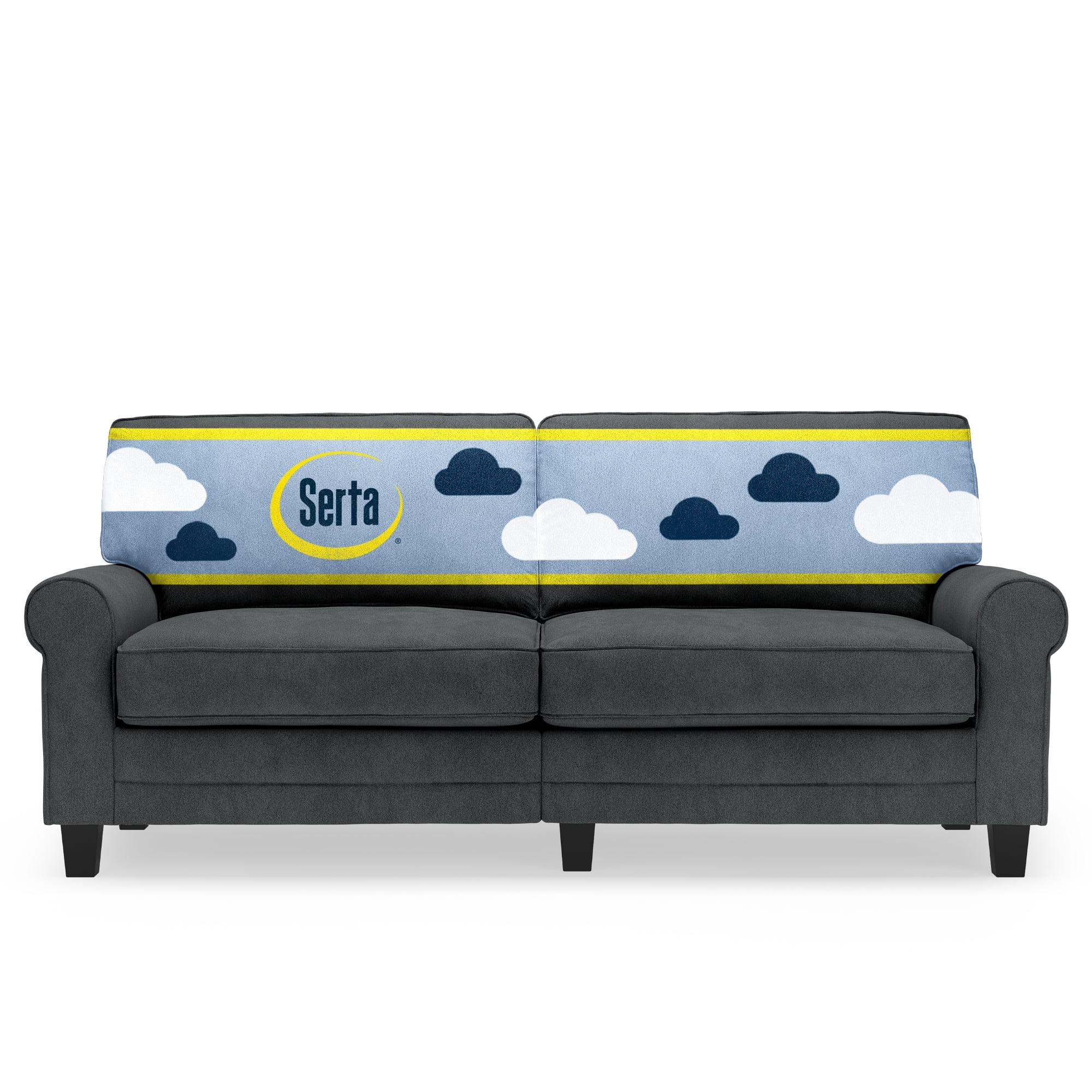 Serta Copenhagen 78" Rolled Arm Sofa, Easy Care Fabric, Soft Pillow Back, Pocket Coil Seat Cushions
