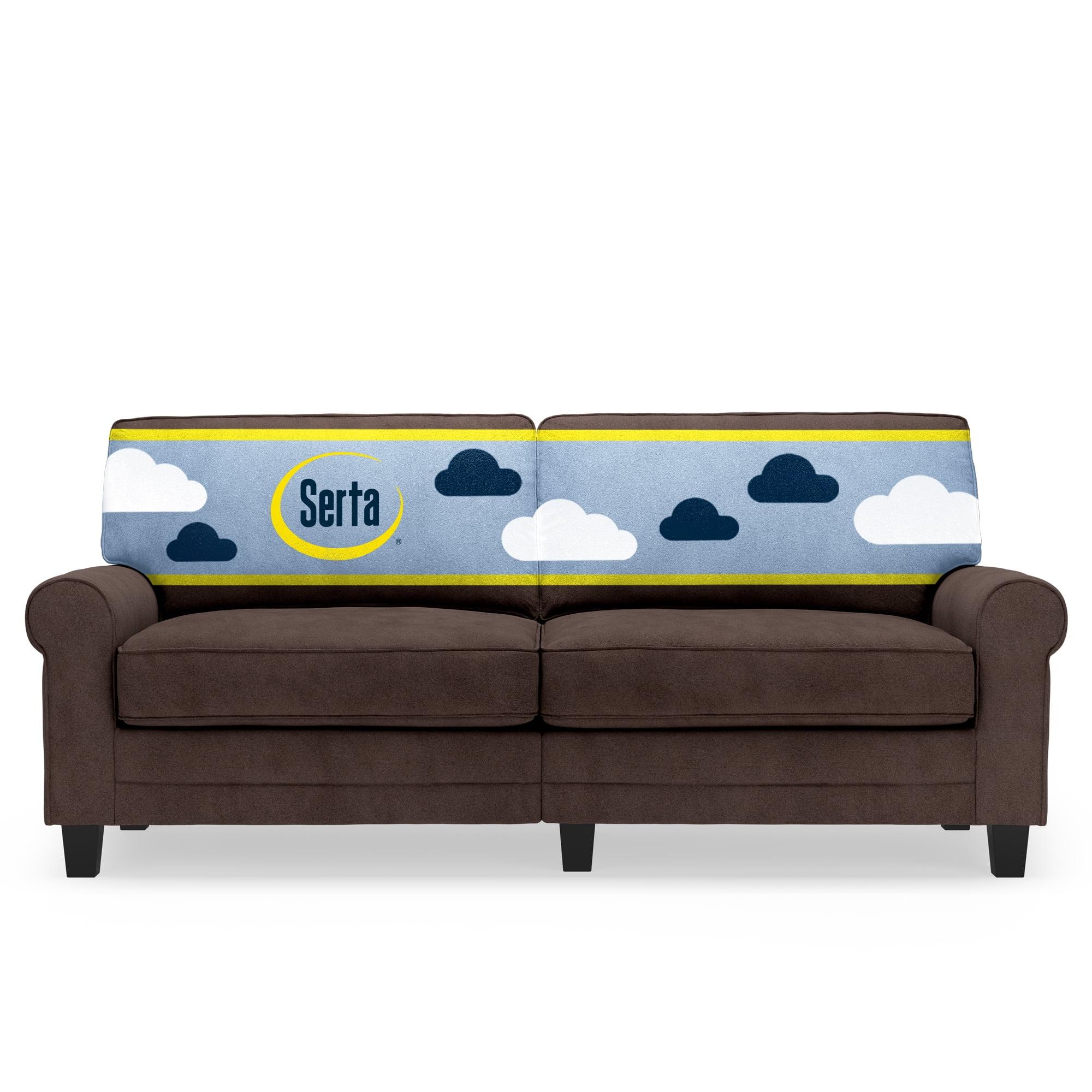 Serta Copenhagen 78" Rolled Arm Sofa, Easy Care Fabric, Soft Pillow Back, Pocket Coil Seat Cushions