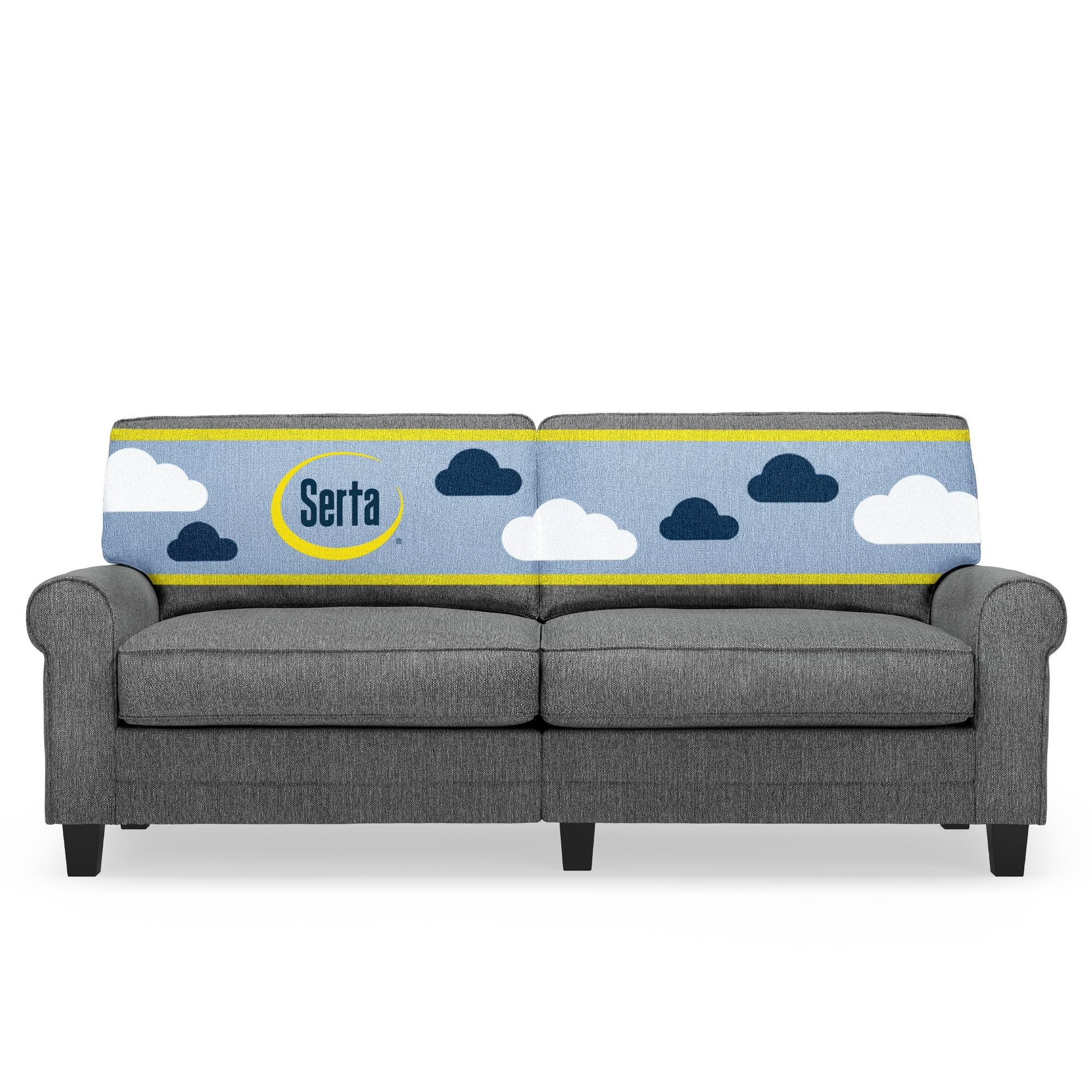 Serta Copenhagen 78" Rolled Arm Sofa, Easy Care Fabric, Soft Pillow Back, Pocket Coil Seat Cushions