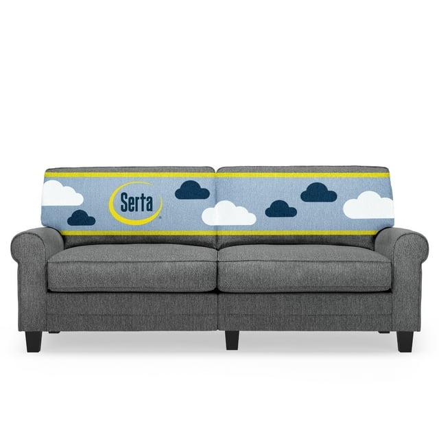 Serta Copenhagen 78" Rolled Arm Sofa, Easy Care Fabric, Soft Pillow Back, Pocket Coil Seat Cushions