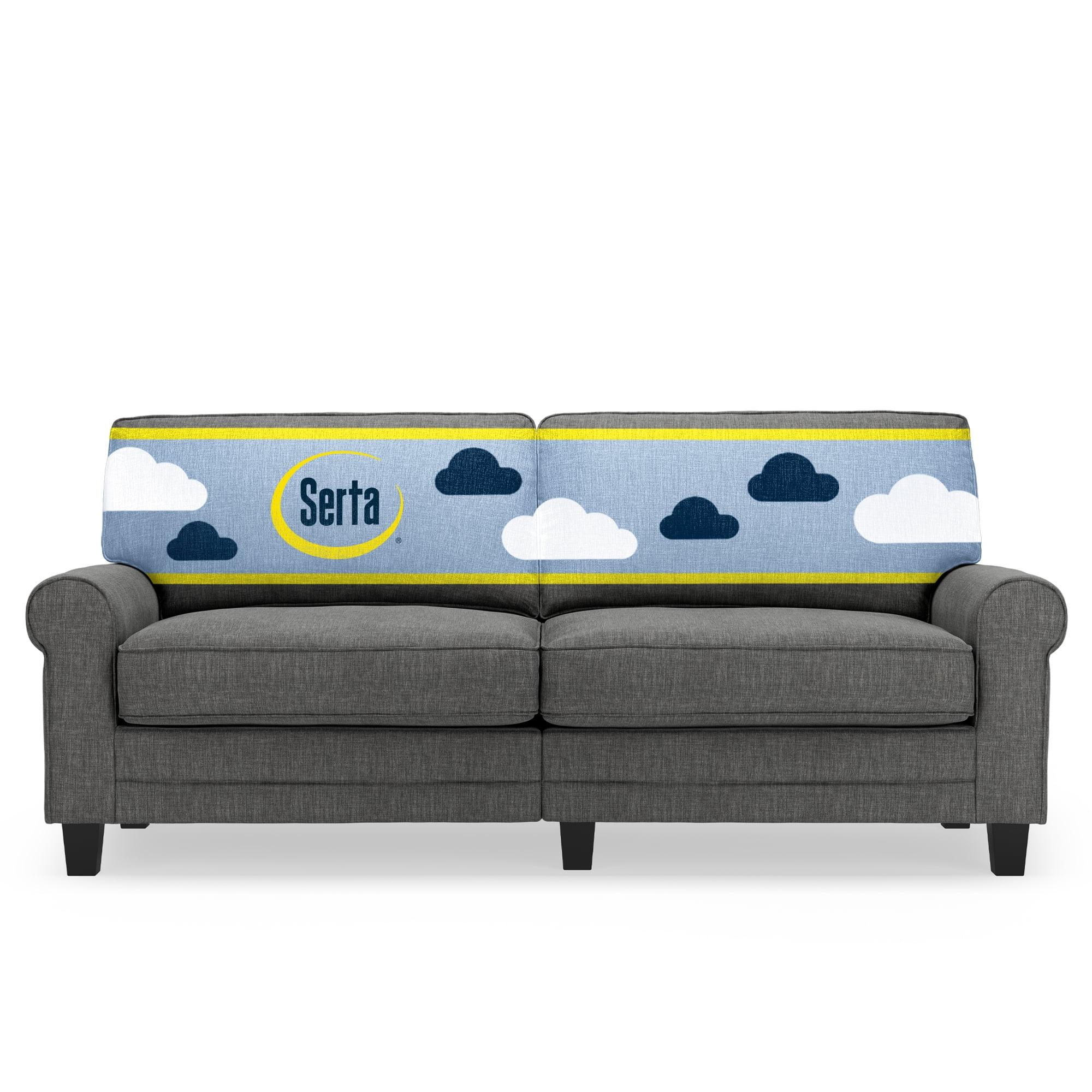 Serta Copenhagen 78" Rolled Arm Sofa, Easy Care Fabric, Soft Pillow Back, Pocket Coil Seat Cushions