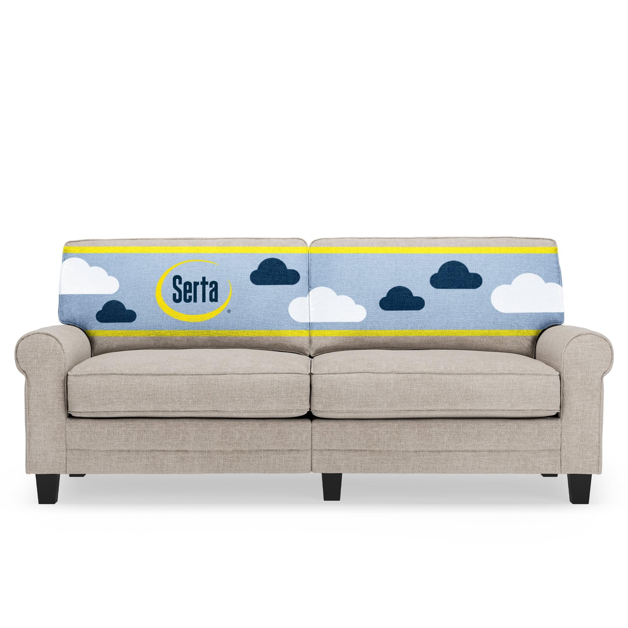 Serta Copenhagen 78" Rolled Arm Sofa, Easy Care Fabric, Soft Pillow Back, Pocket Coil Seat Cushions