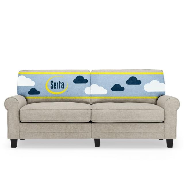 Serta Copenhagen 78" Rolled Arm Sofa, Easy Care Fabric, Soft Pillow Back, Pocket Coil Seat Cushions