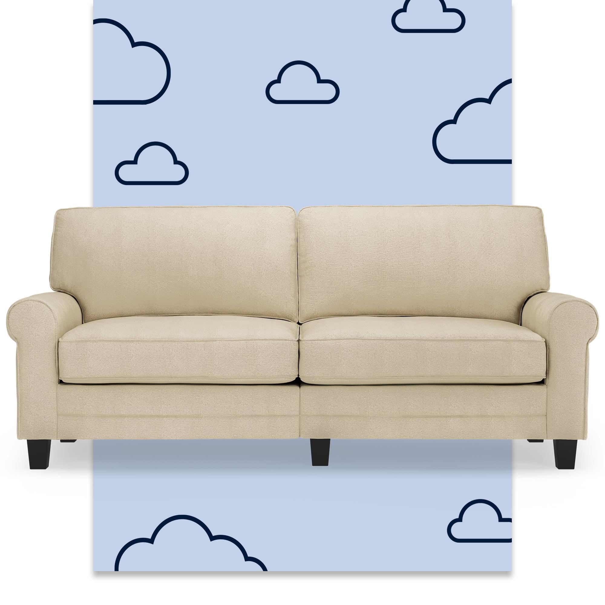 Serta Copenhagen 78" Rolled Arm Sofa, Easy Care Fabric, Soft Pillow Back, Pocket Coil Seat Cushions