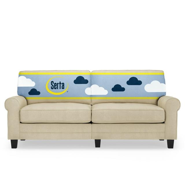 Serta Copenhagen 78" Rolled Arm Sofa, Easy Care Fabric, Soft Pillow Back, Pocket Coil Seat Cushions