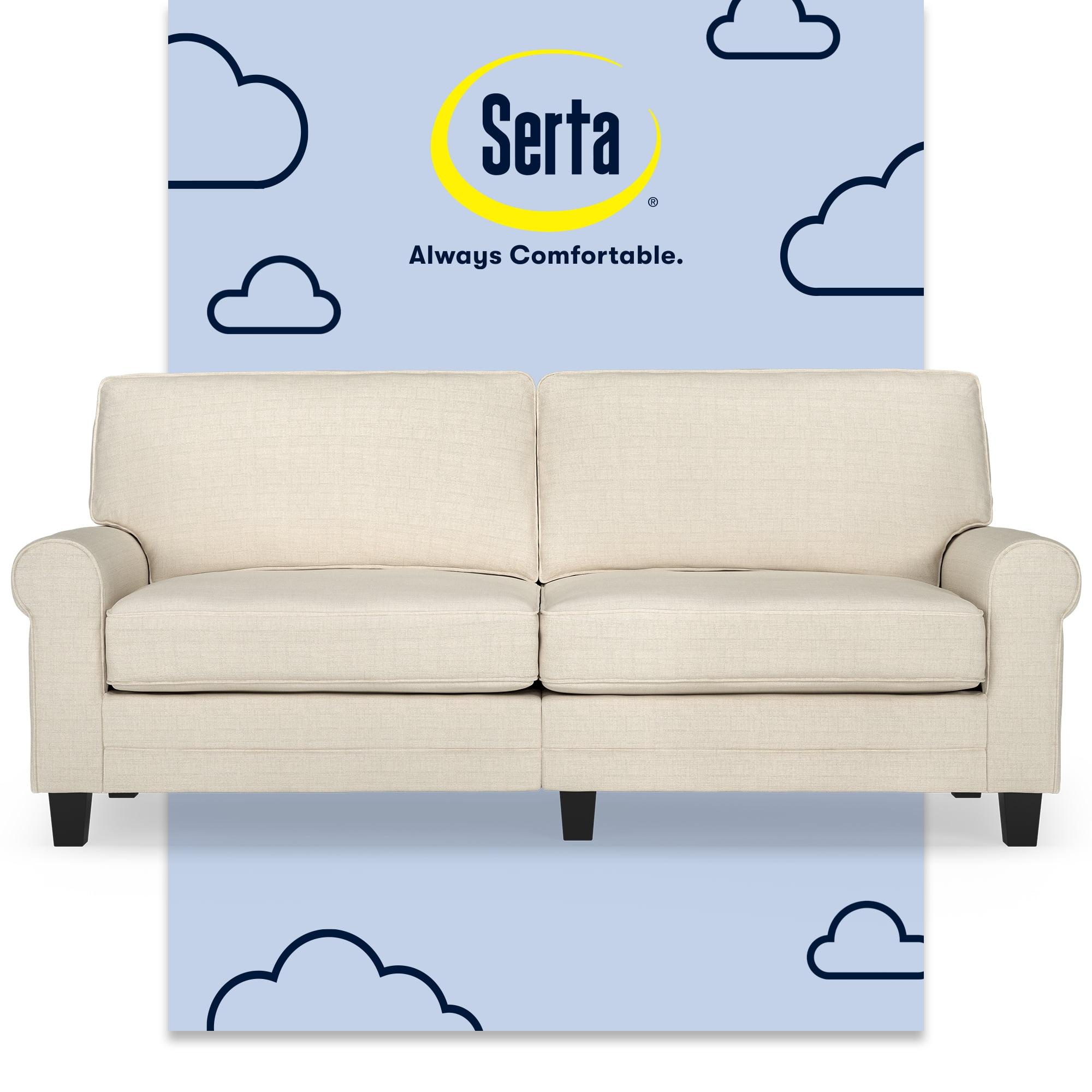 Serta Copenhagen 78" Rolled Arm Sofa, Easy Care Fabric, Soft Pillow Back, Pocket Coil Seat Cushions