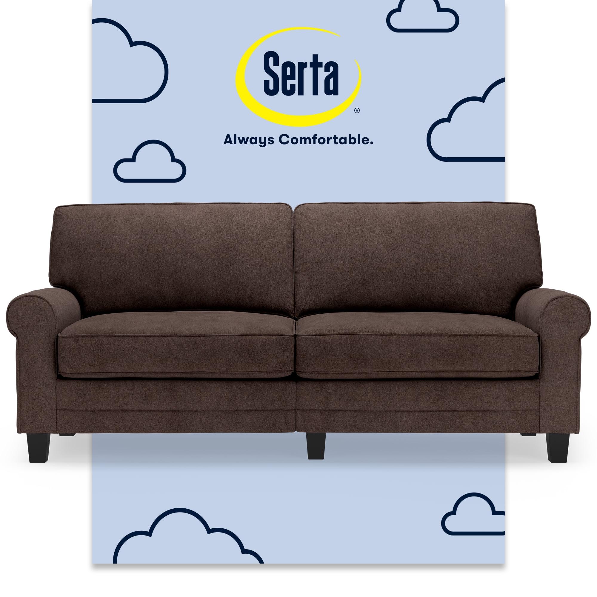 Serta Copenhagen 78" Rolled Arm Sofa, Easy Care Fabric, Soft Pillow Back, Pocket Coil Seat Cushions