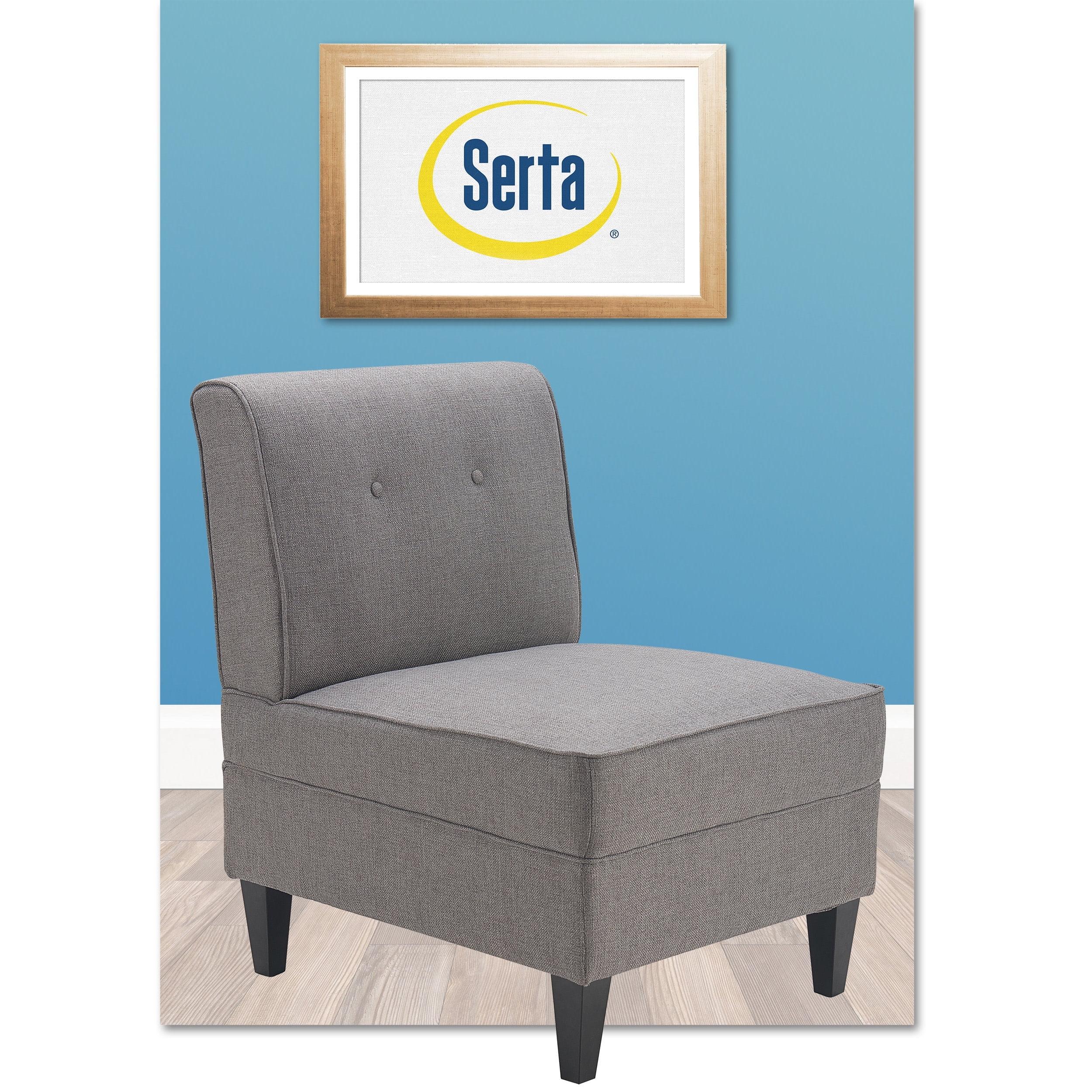 Serta Copenhagen Slipper Chair, Tufted Backrest, Sinuous Spring Seat Cushion, Polyester Fabric