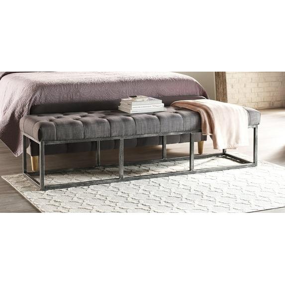 Danes Claire Tufted Bench with Iron Legs, Modern 72.5" Bench for Bedroom or Living Room