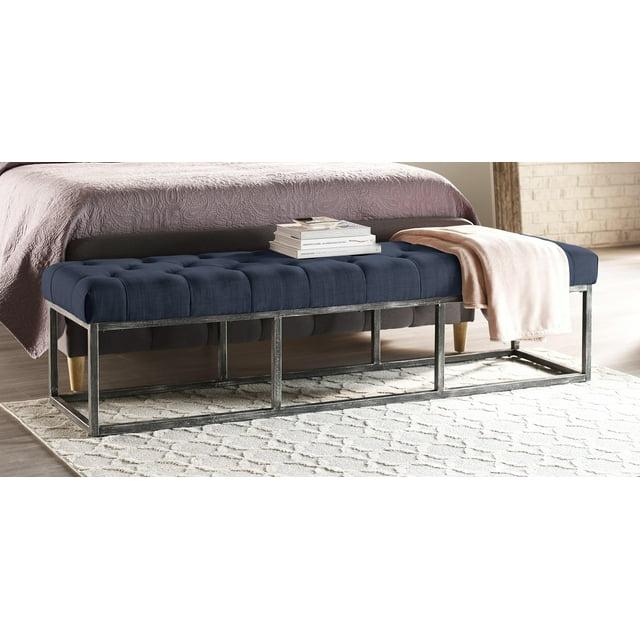 Danes Claire Tufted Bench with Iron Legs, Modern 72.5" Bench for Bedroom or Living Room