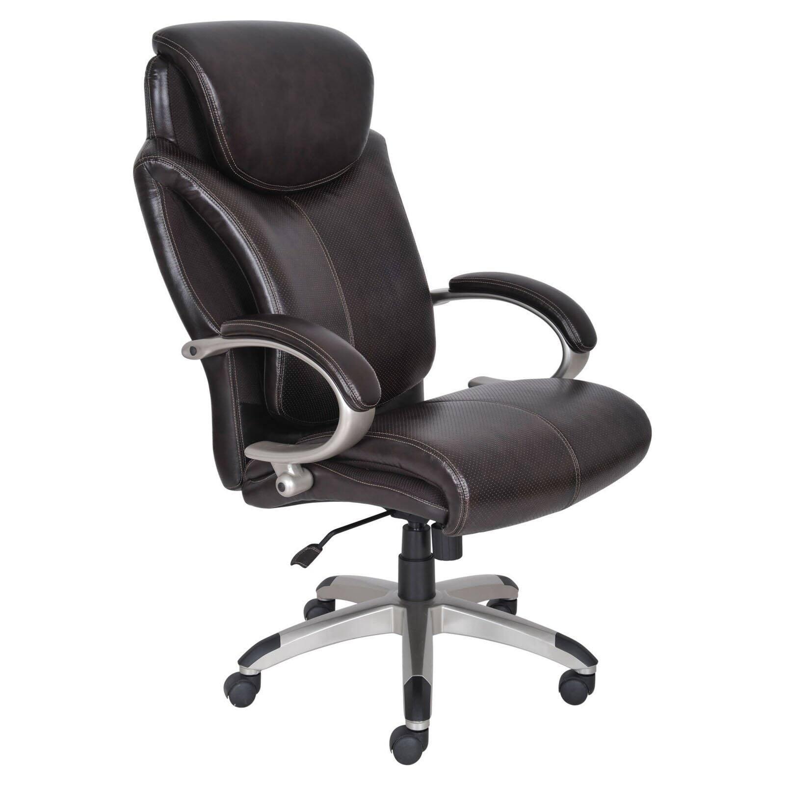 Roasted Chestnut Bonded Leather Executive Swivel Chair with AIR Lumbar Support