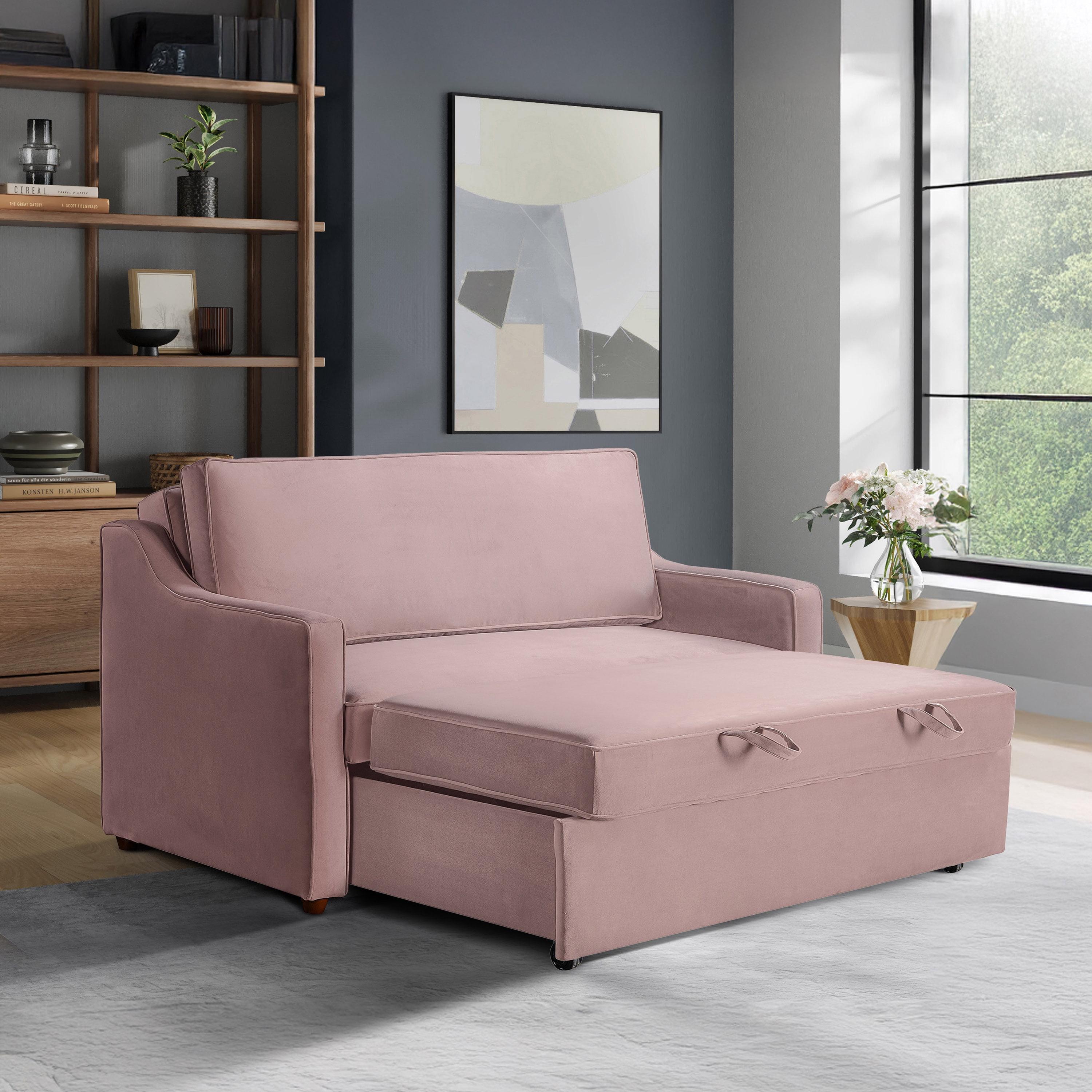 Serta Juliette 62.2'' Full Convertible Sofa w/ Velvet Upholstery