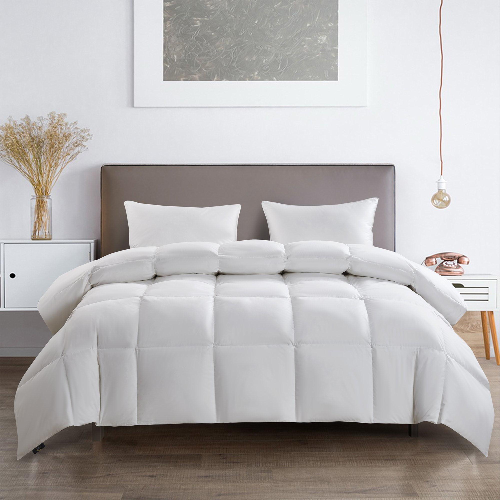 Serta Serta Super Soft 233 Thread Count White Goose Feather And Down Fiber Comforter By Serta All Season Full / Queen