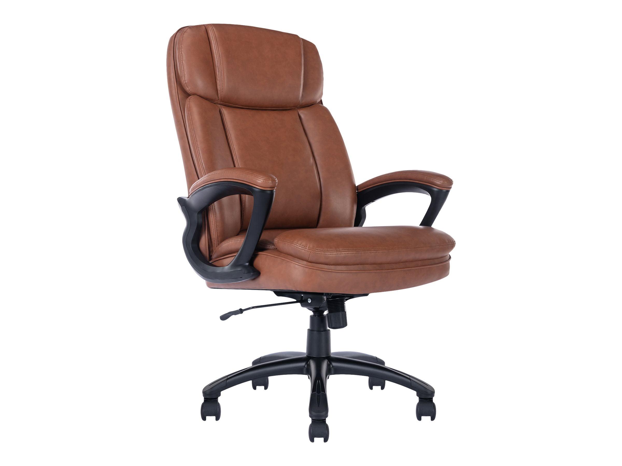 Cognac Faux Leather High Back Executive Swivel Chair