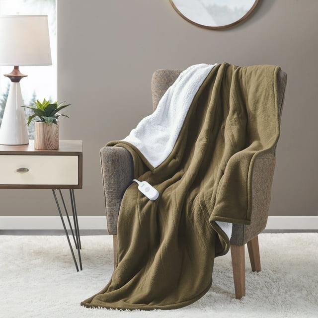 Serta Serta Fleece to Sherpa Heated Throw