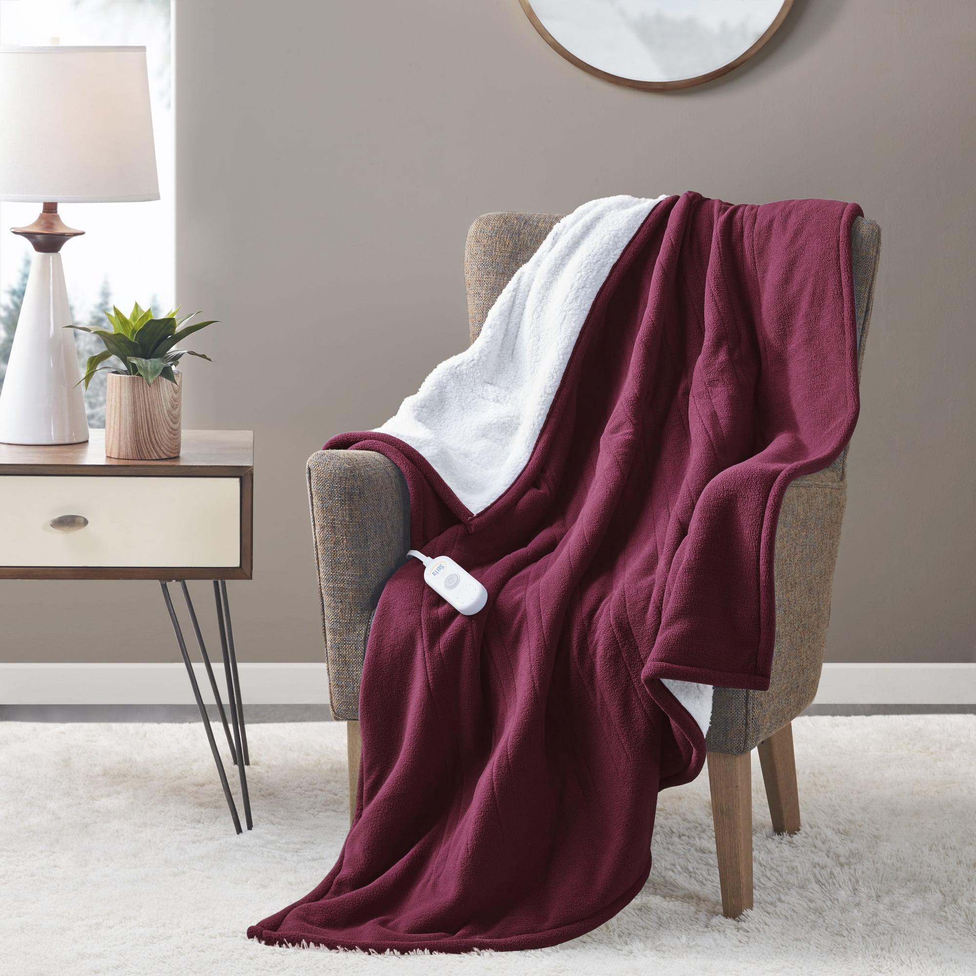 Serta Fleece to Sherpa Heated Throw