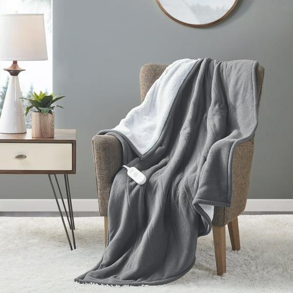 Serta Serta Fleece to Sherpa Heated Throw