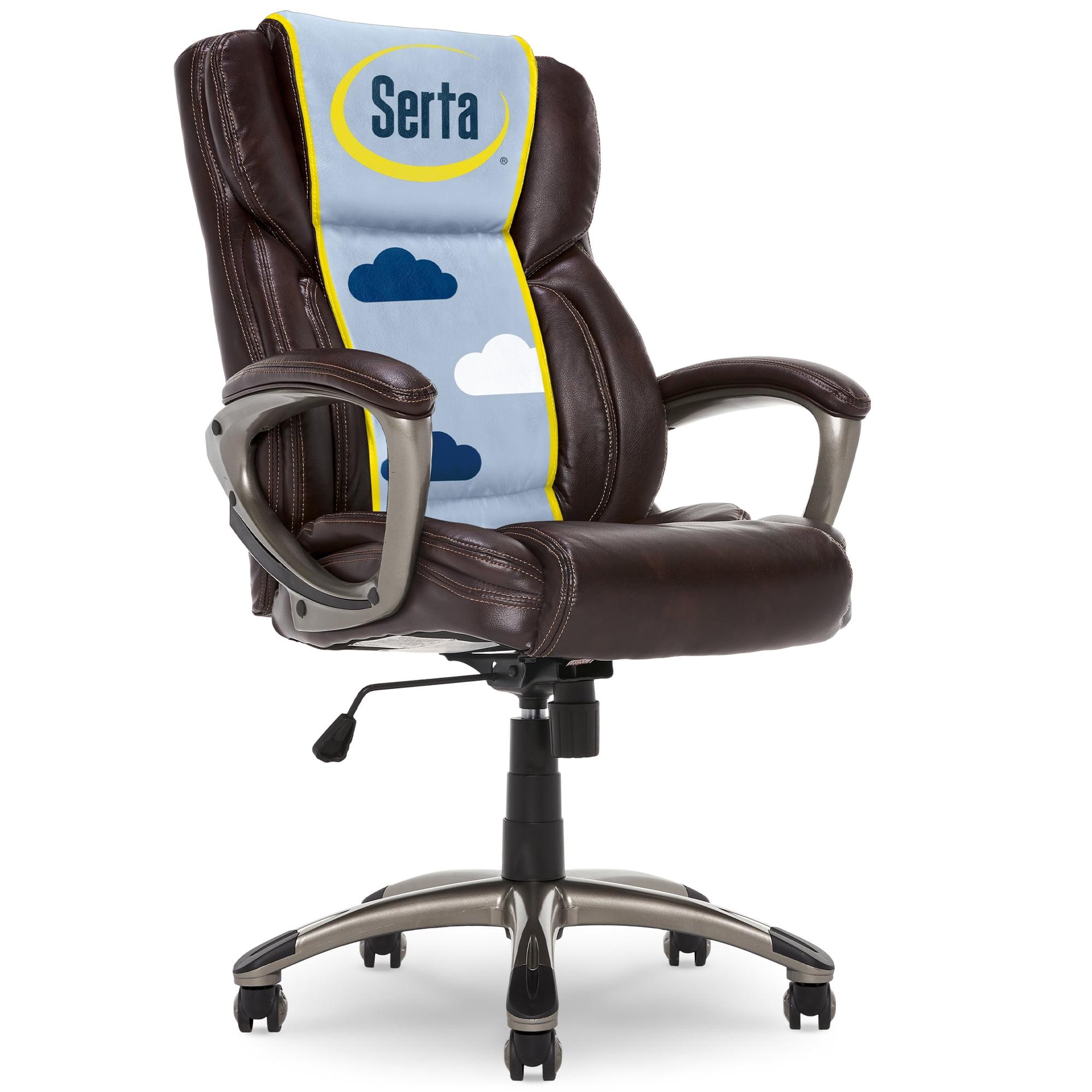 Serta Serta Garret Executive Office Chair, Ergonomic Lumbar Support, Semi-Plush Cushion, Body Pillows
