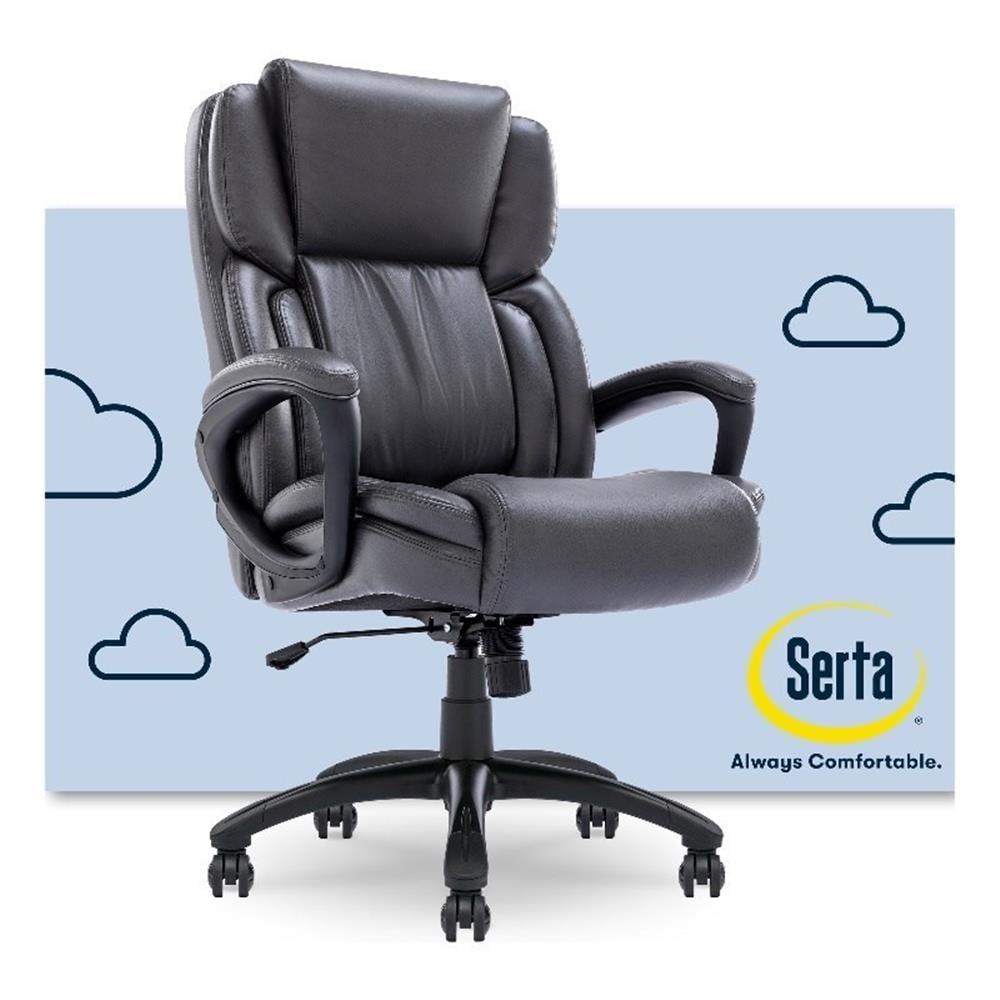 Serta Serta Garret Executive Office Chair, Ergonomic Lumbar Support, Semi-Plush Cushion, Body Pillows