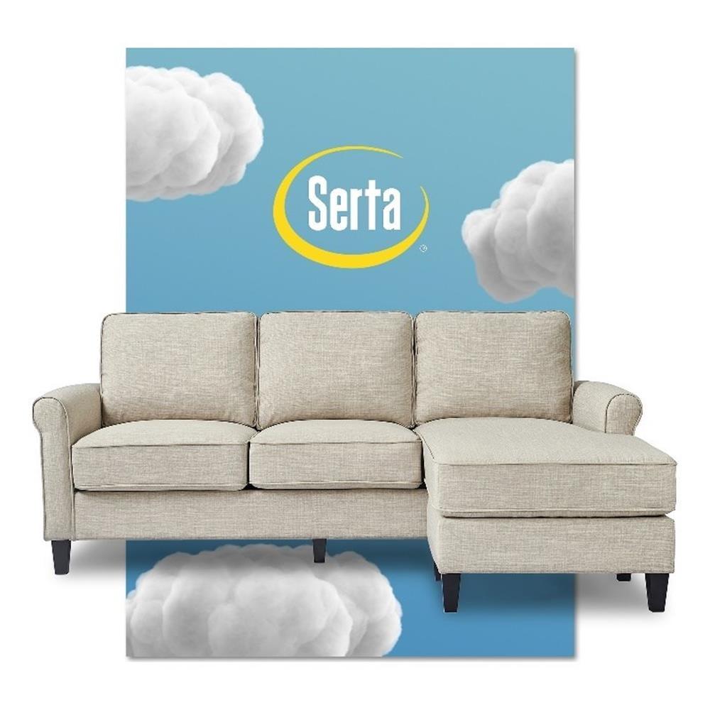 Serta Harmon Upholstered Reversible Sectional Sofa and Chaise