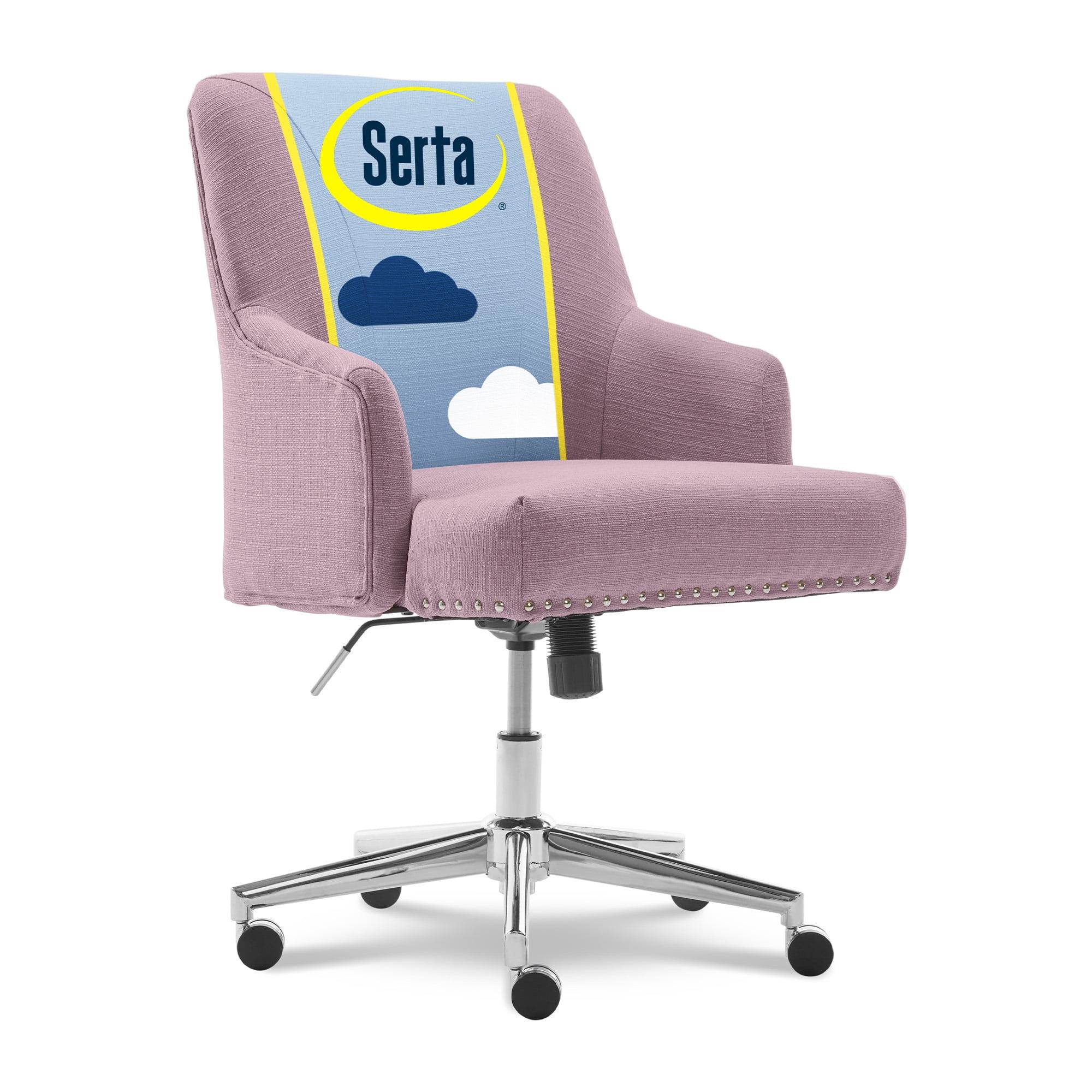 Serta Style Leighton Home Office Chair Fresh Lilac : Upholstered, Adjustable, with Fixed Arms & Wood Frame