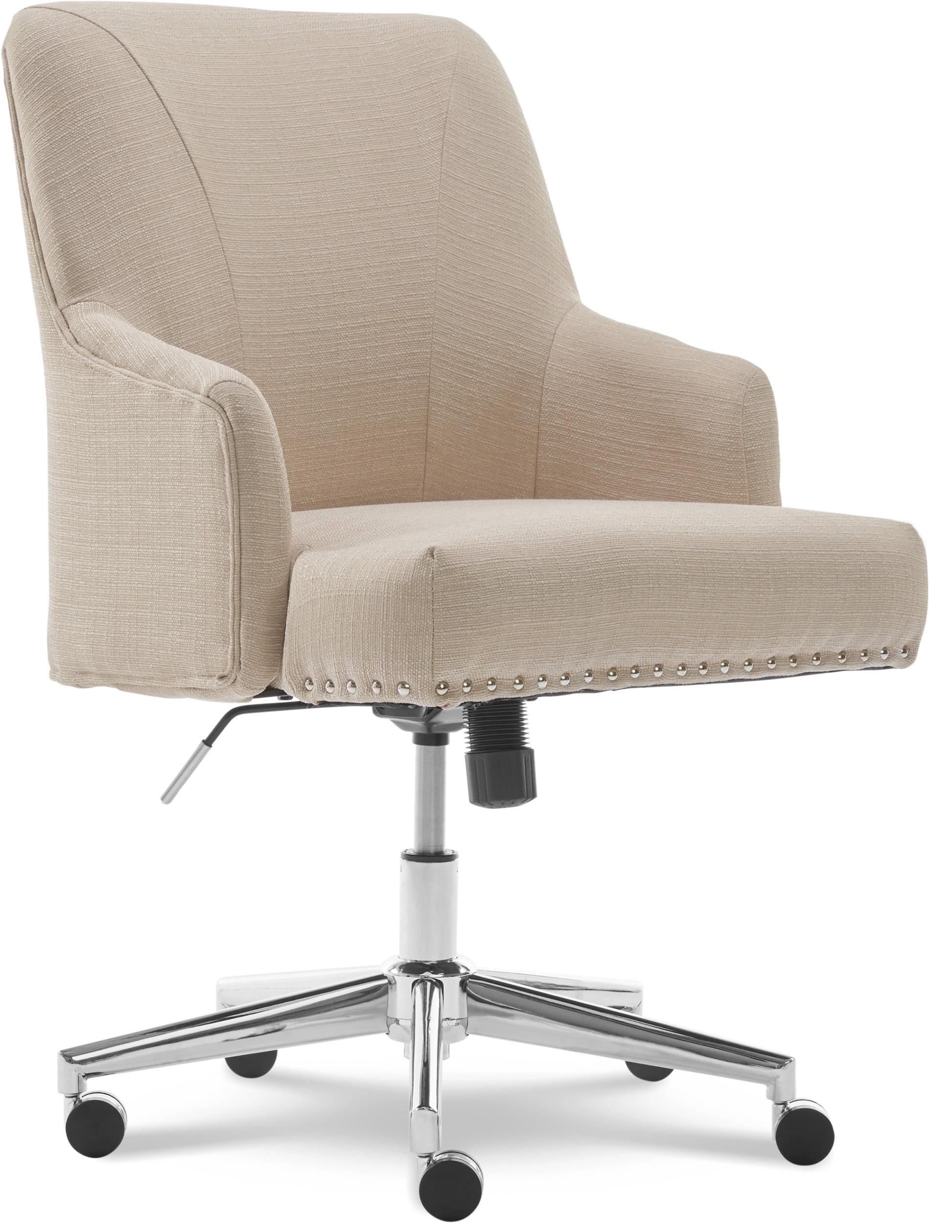 Serta Serta Leighton Mid-Back Office Chair with Chrome Nailheads, Memory Foam Cushion, Padded Armrests