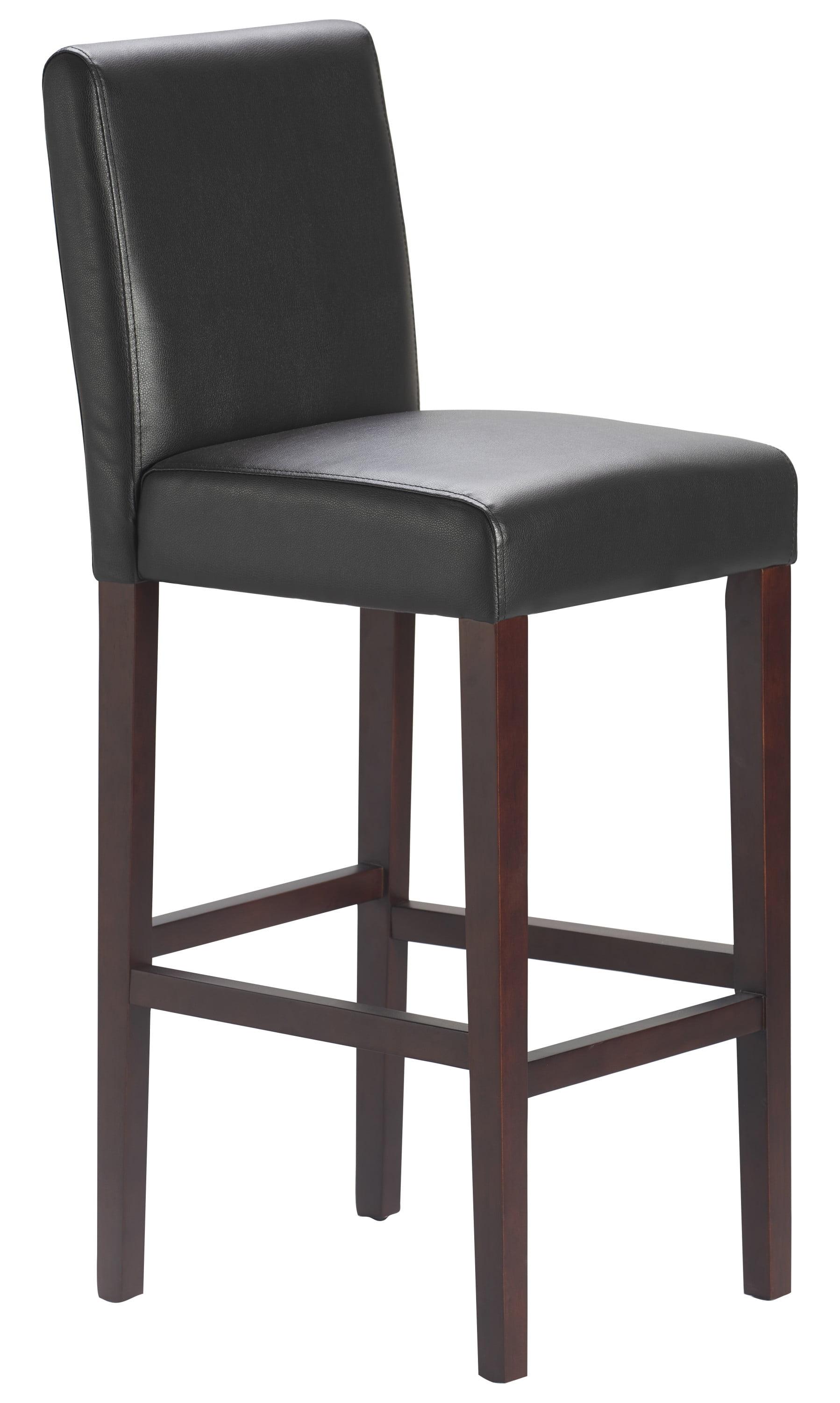 Set of 2 29.5" Liam Leather Barstool Chocolate Dark Brown - Serta: Solid Wood Frame, 250lbs Capacity