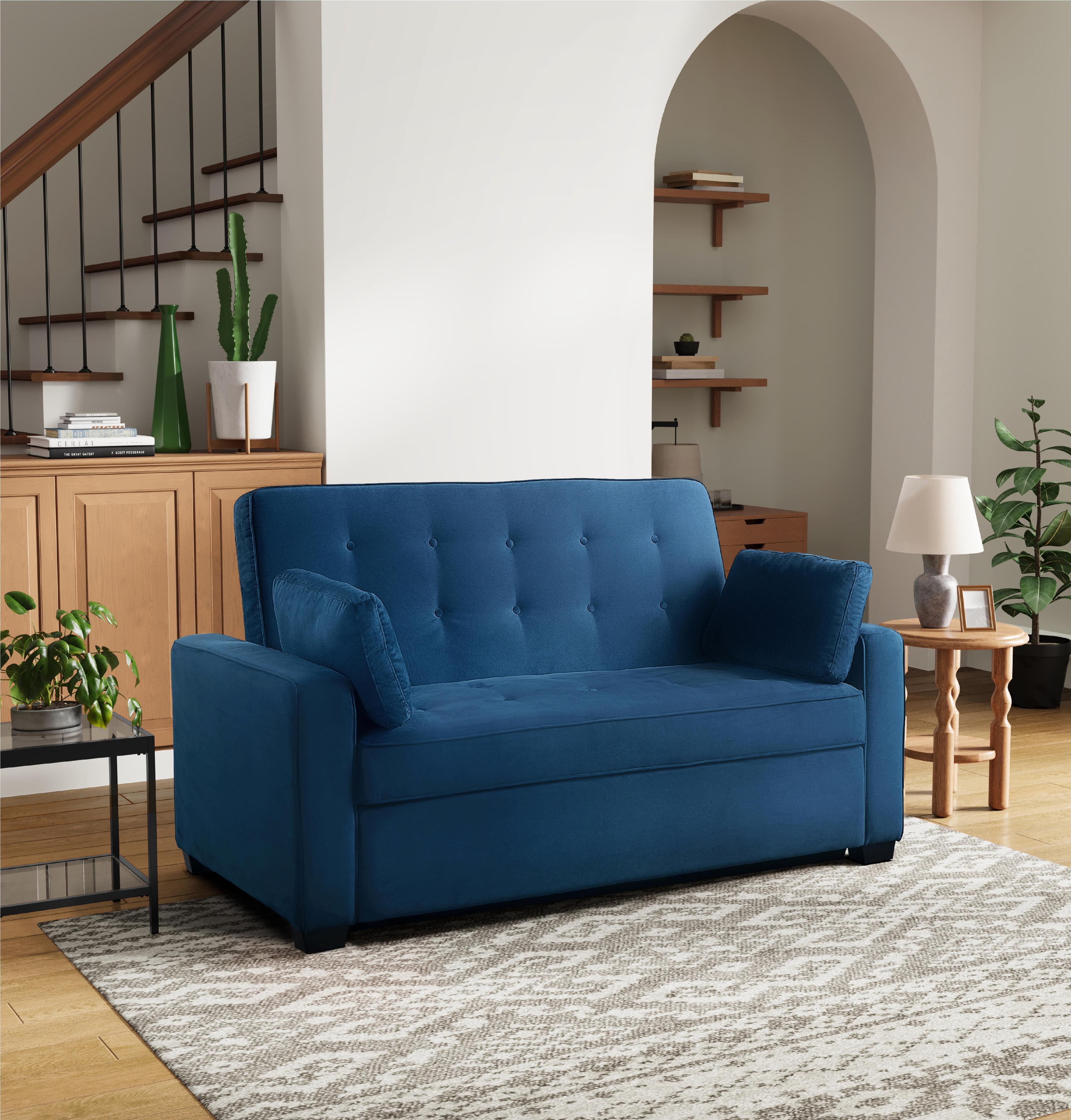 Serta Monroe 72.6" Queen Square Arm Tufted Back Convertible Sleeper Sofa with Cushions