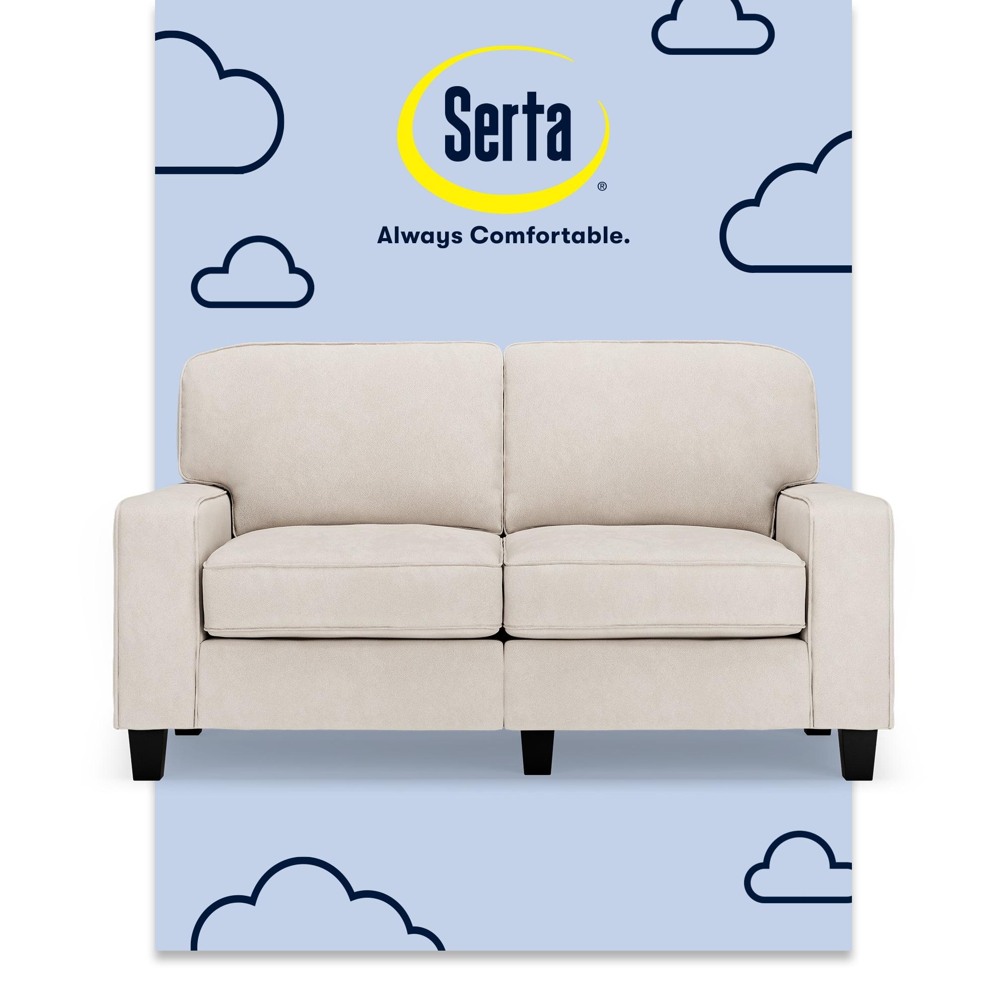 Serta Palisades 61" Track Arm Sofa, Easy Care Fabric, Soft Pillow Back, Pocket Coil Seat Cushions