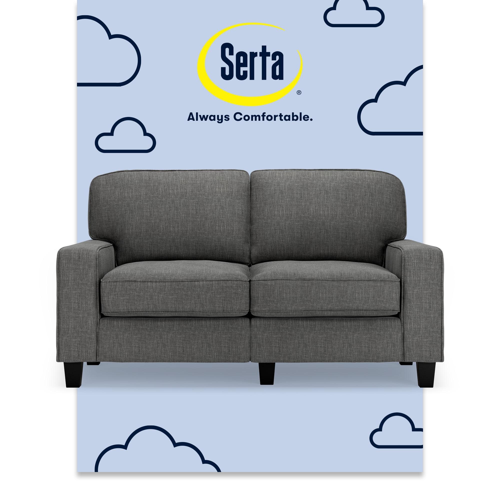 Serta Palisades 61" Track Arm Sofa, Easy Care Fabric, Soft Pillow Back, Pocket Coil Seat Cushions