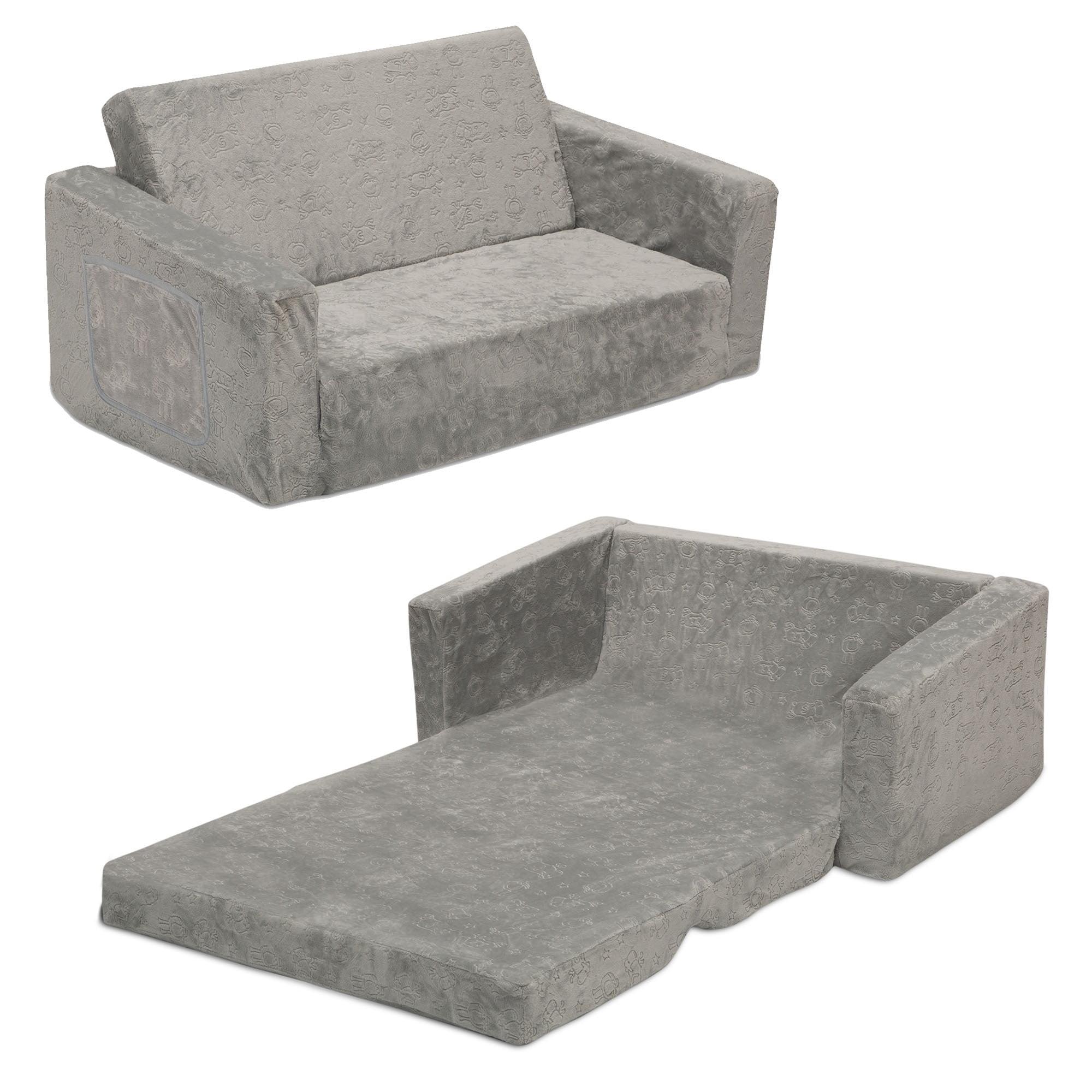 Serta Perfect Sleeper Extra Wide Comfy 2-in-1 Convertible Sofa to Lounger - Gray
