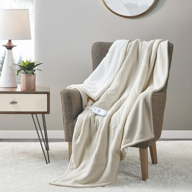 Serta Serta Fleece to Sherpa Heated Throw