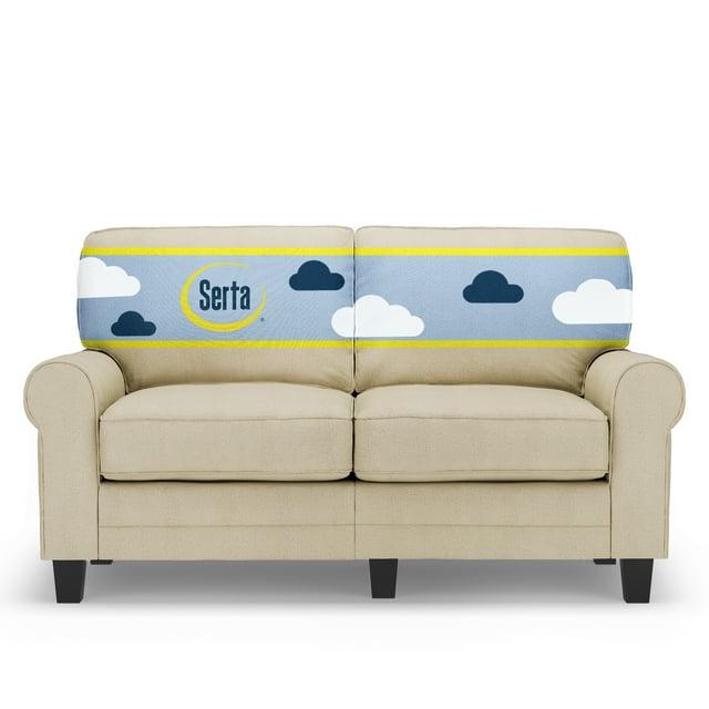 Serta Copenhagen 61" Rolled Arm Sofa, Easy Care Fabric, Soft Pillow Back, Pocket Coil Seat Cushions