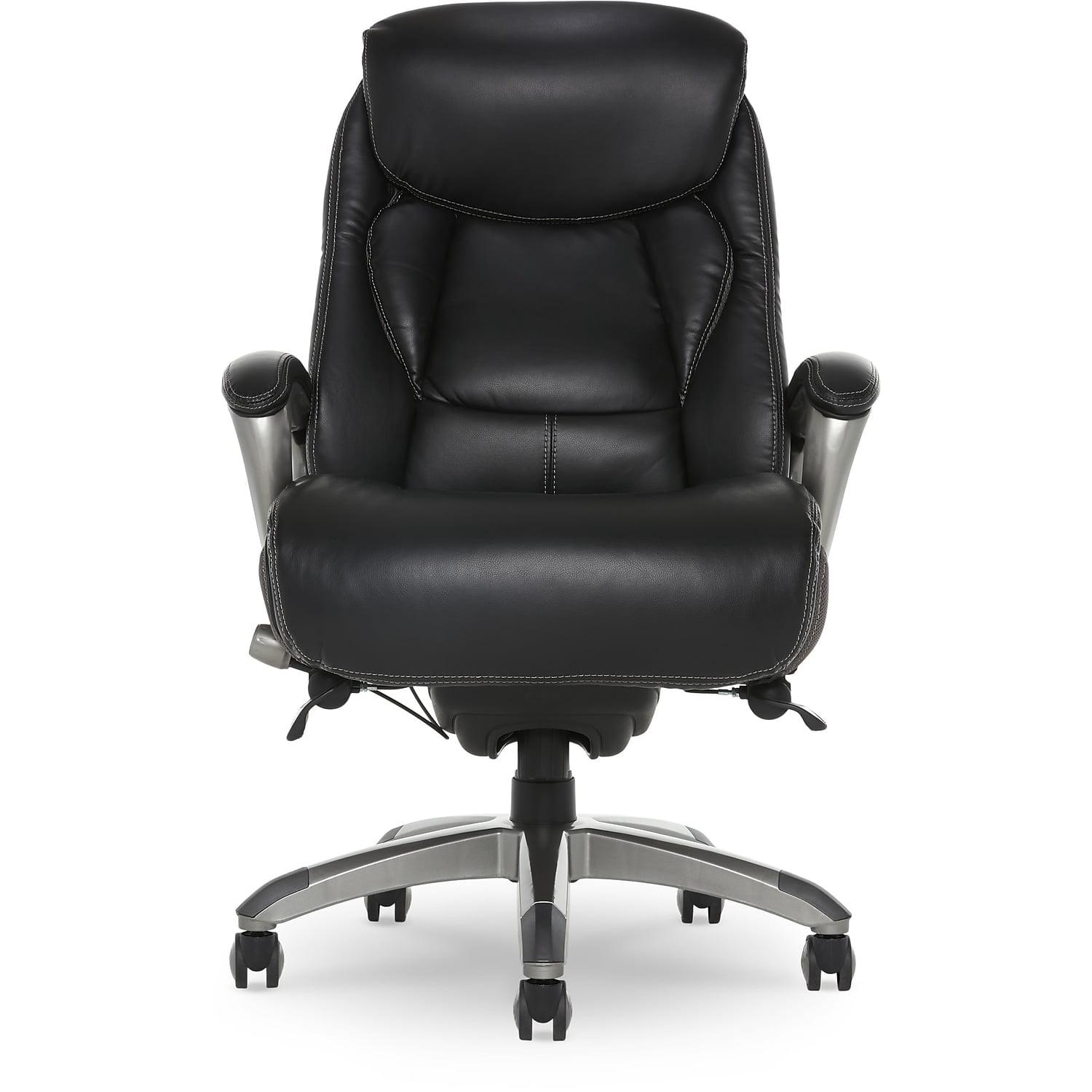 Gray High-Back Executive Leather Swivel Office Chair