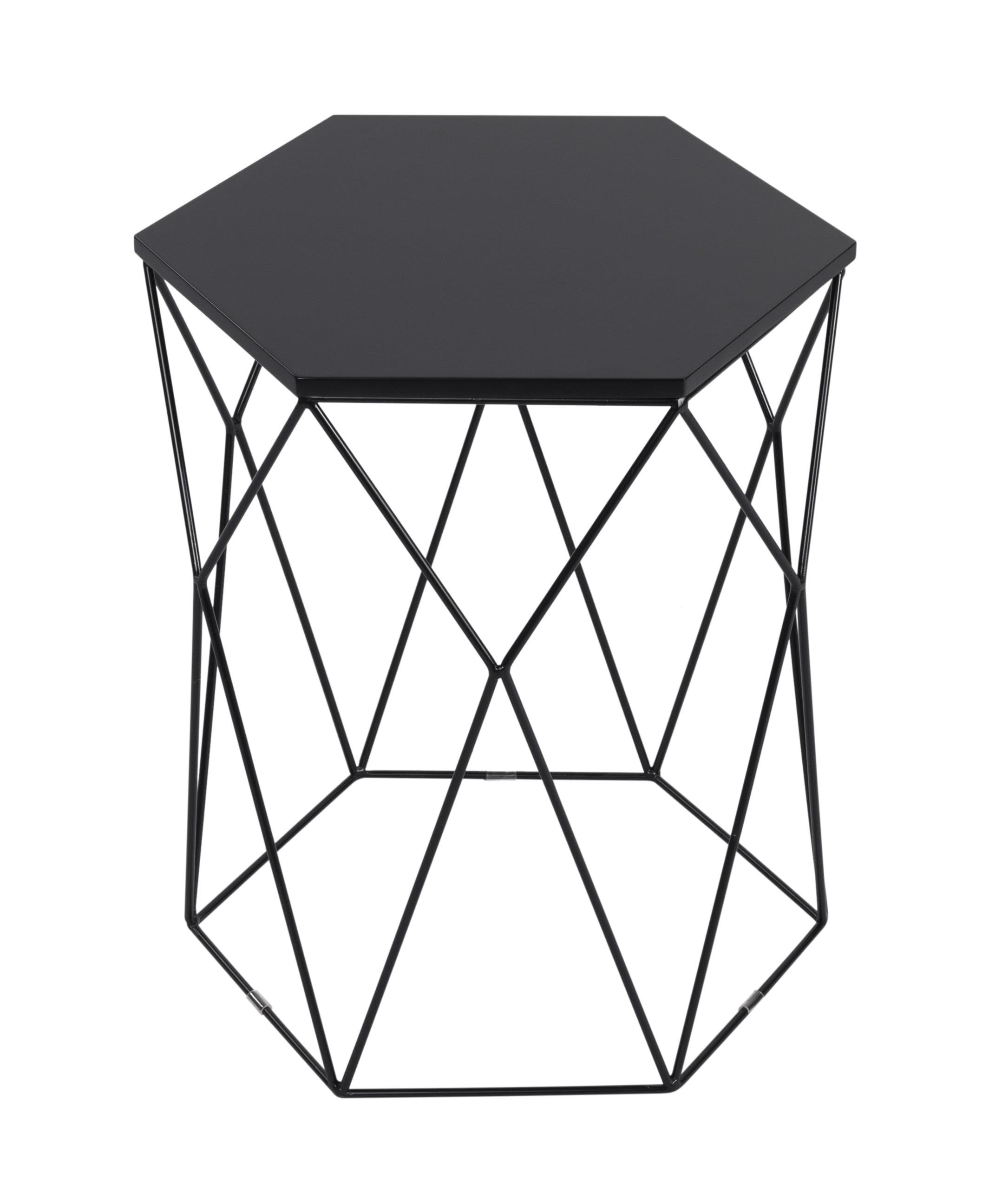 Adore Decor Modern Element Geometric Side Table, Hexagon-Shaped Tabletop