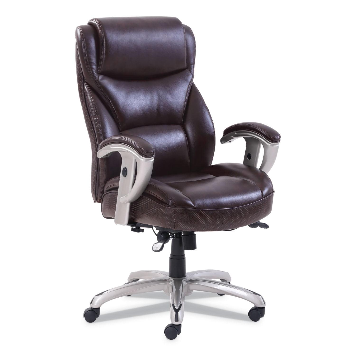 Emerson High-Back Swivel Task Chair in Premium Brown Leather
