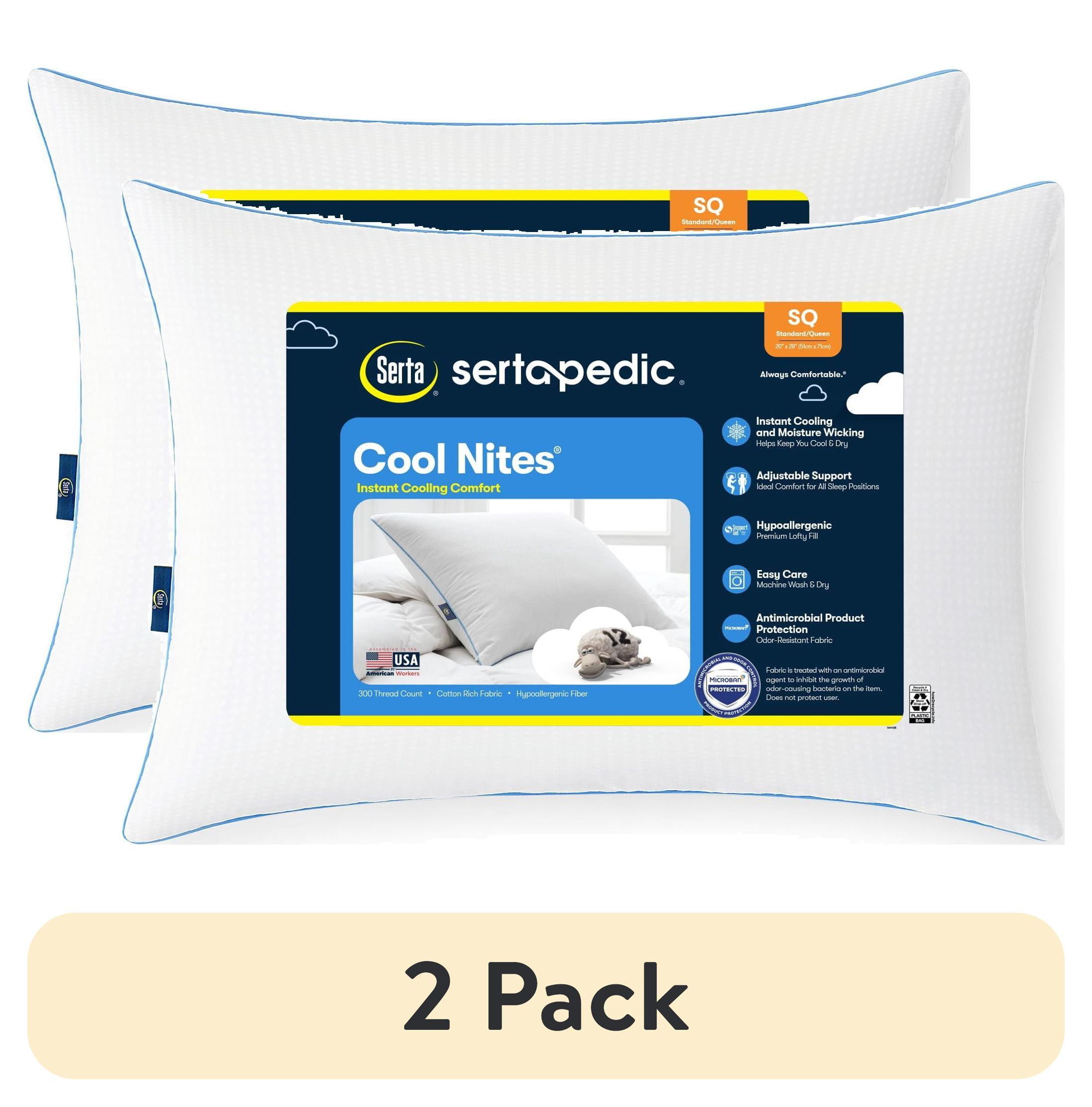 Sertapedic Cool Nites Bed Pillow, Standard/Queen, 2 Pack